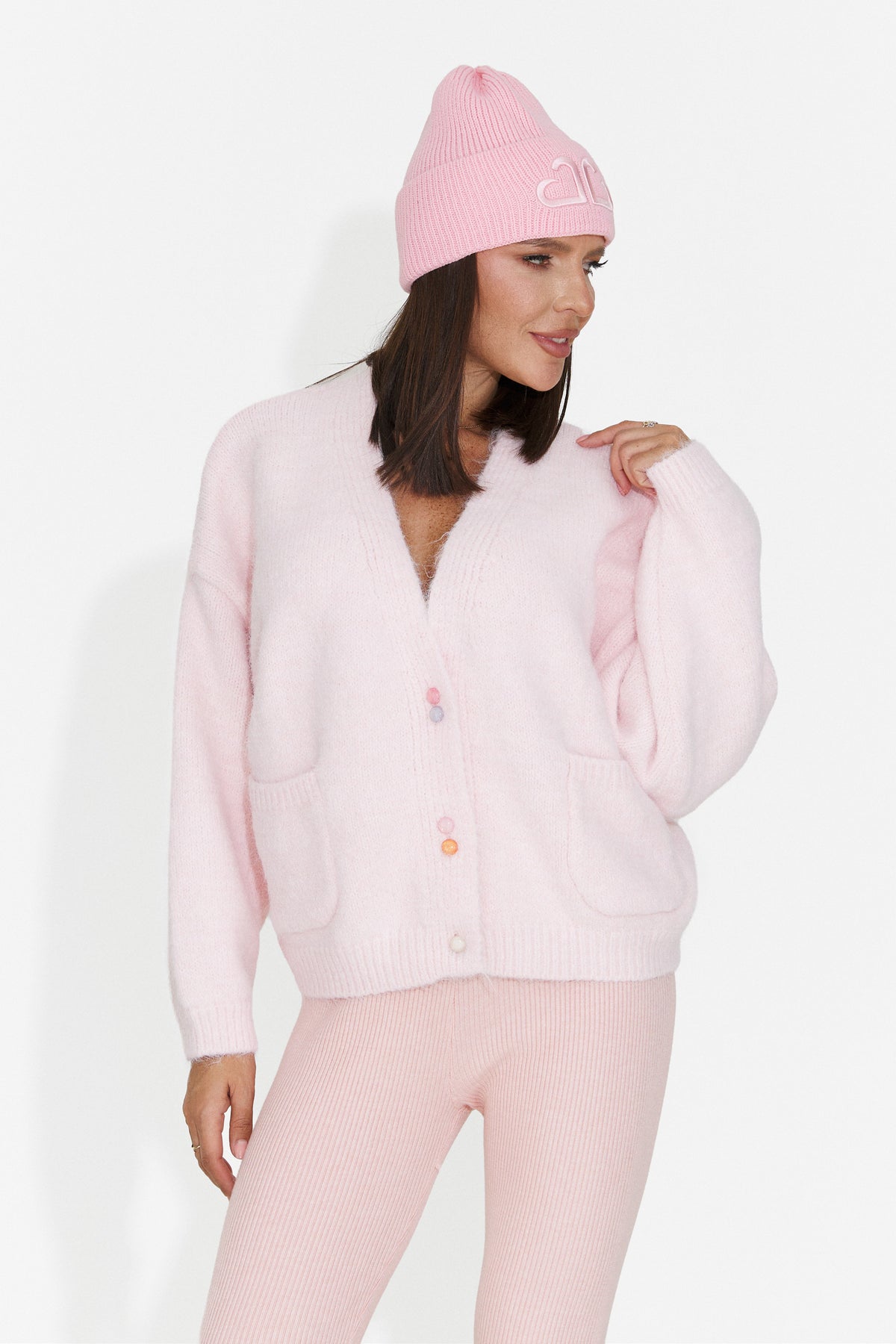 Cardigan casual roz Druveuia Bogas