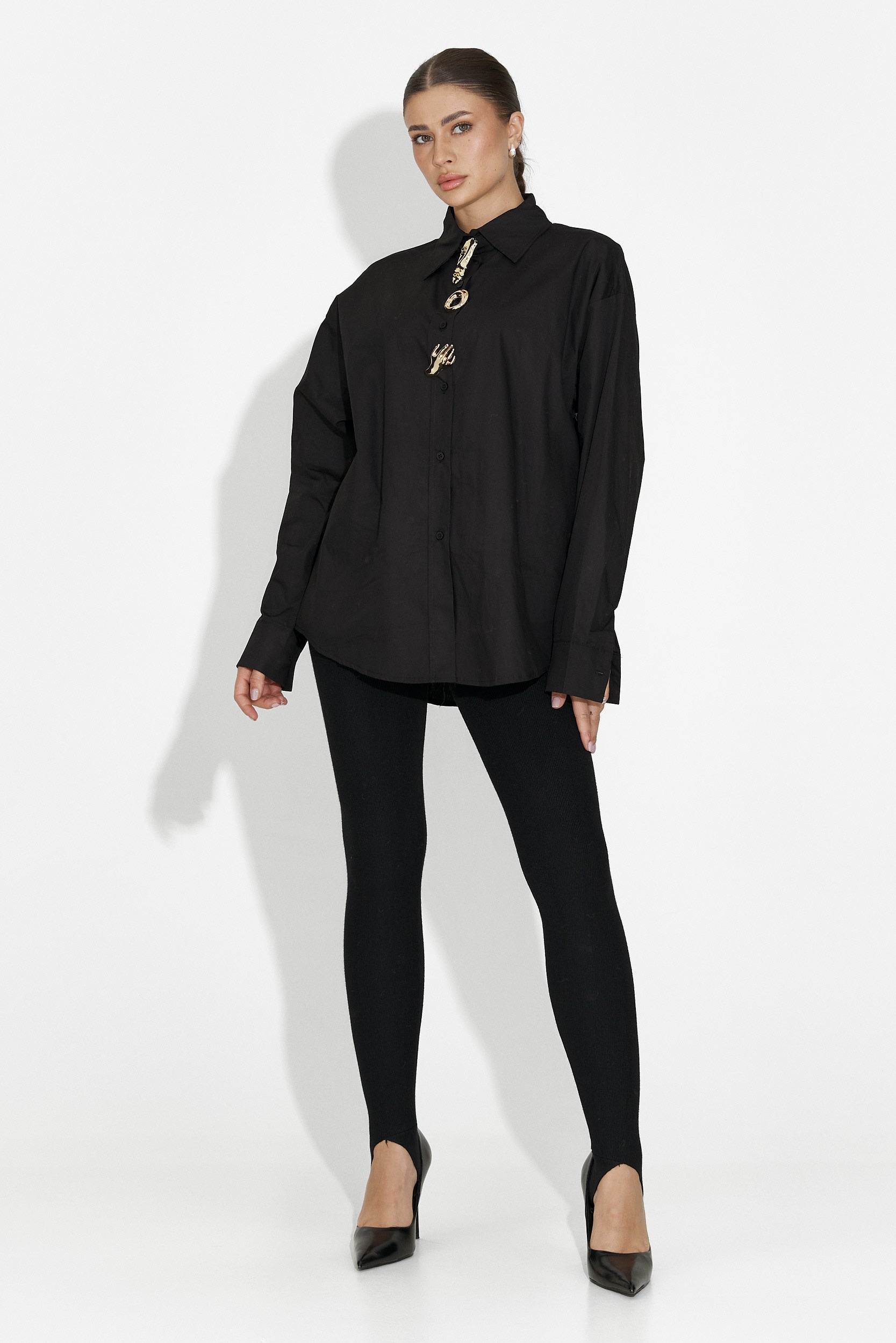 Aurisel Bogas Fekete Hétköznapi Női Leggings