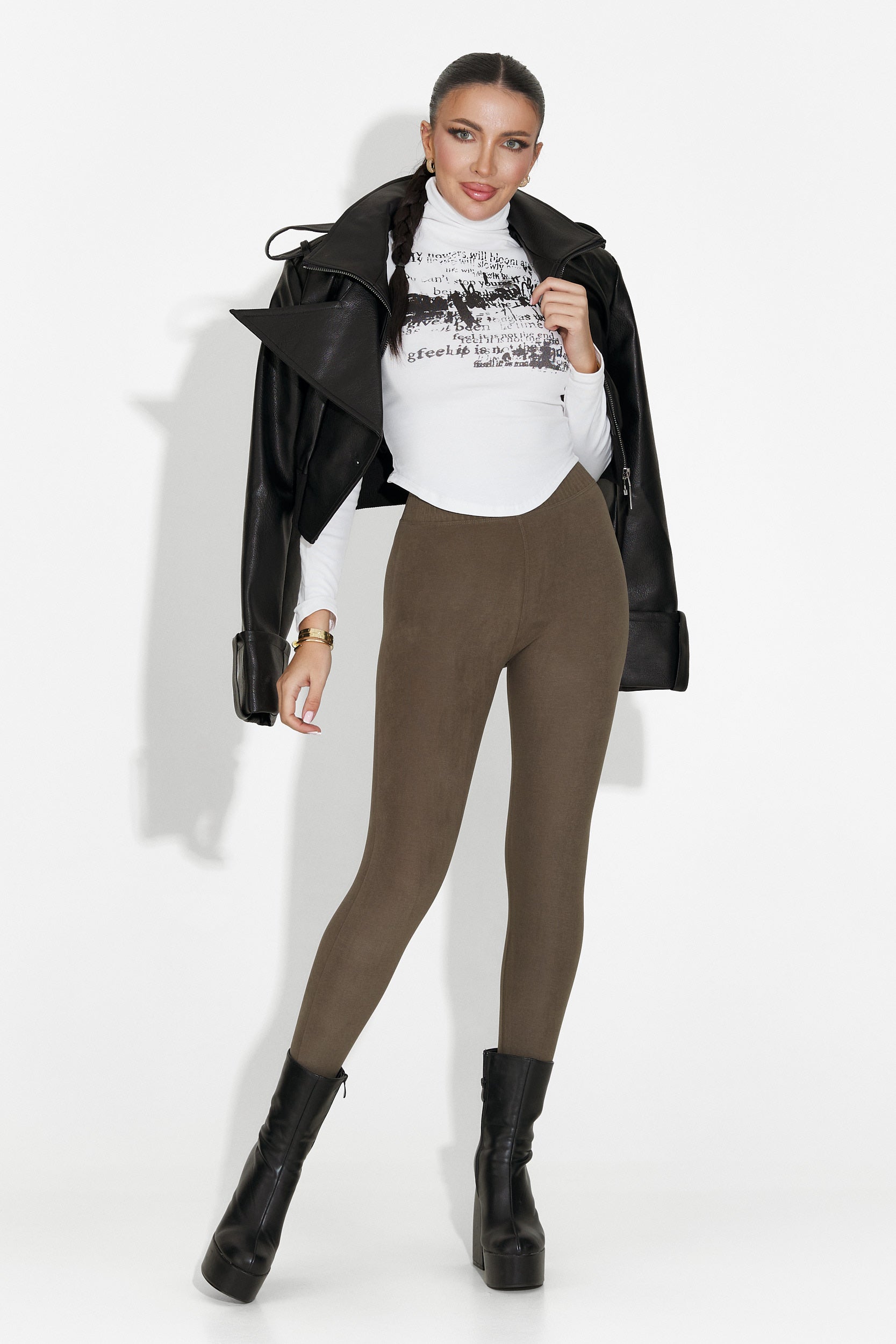 Otalira Bogas Comfortlux Khaki Női Leggings
