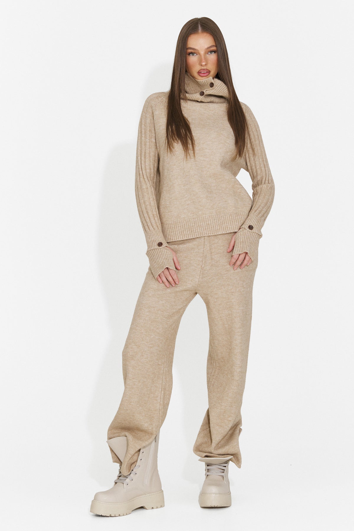 Compleu casual bej Brysieria Bogas