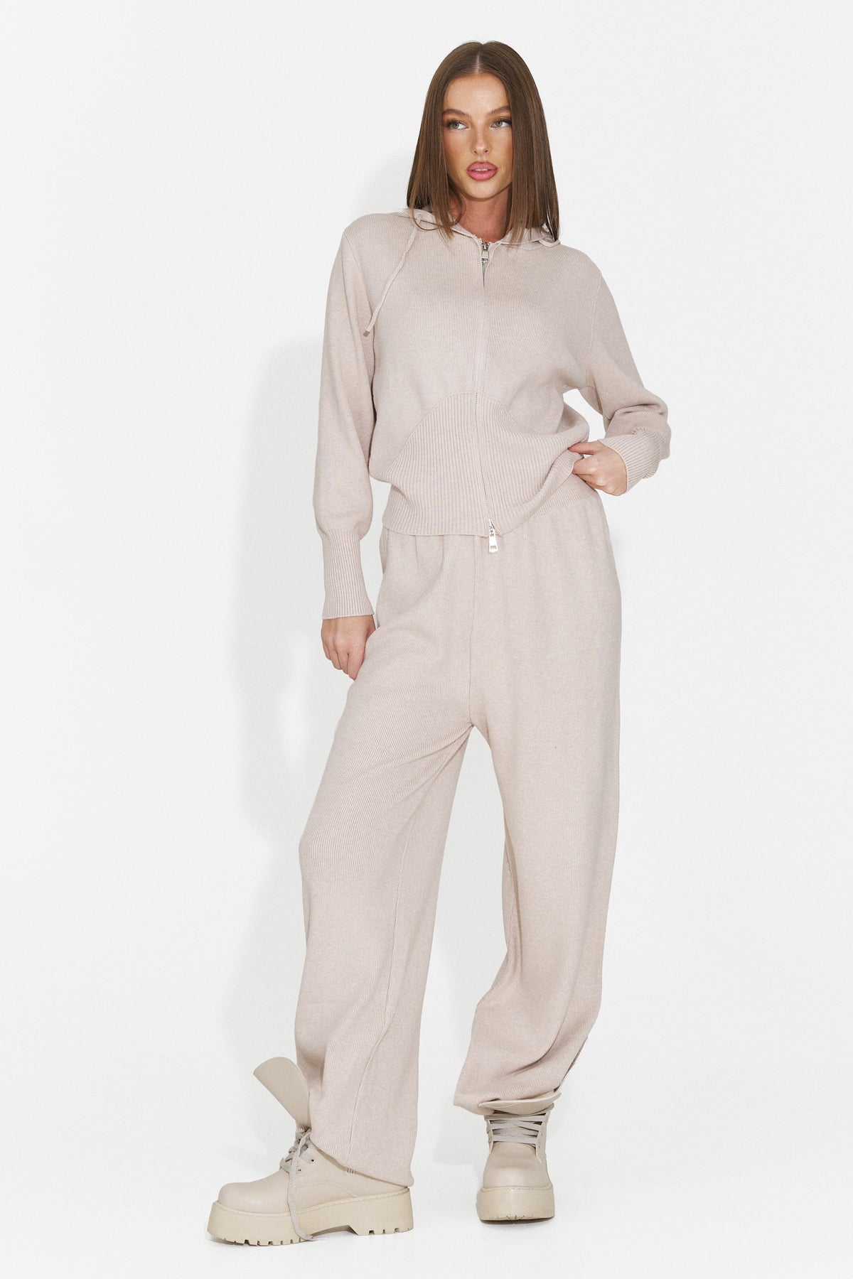Compleu casual bej Groviroila Bogas