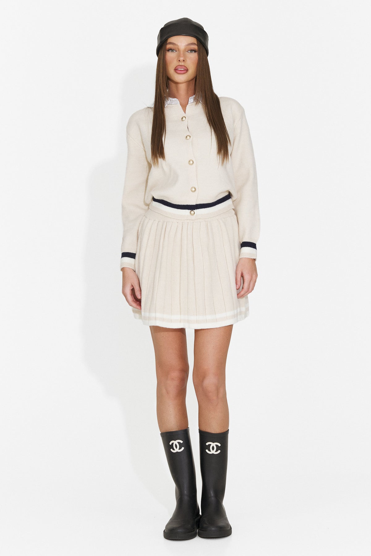 Compleu casual crem Glvioura Bogas