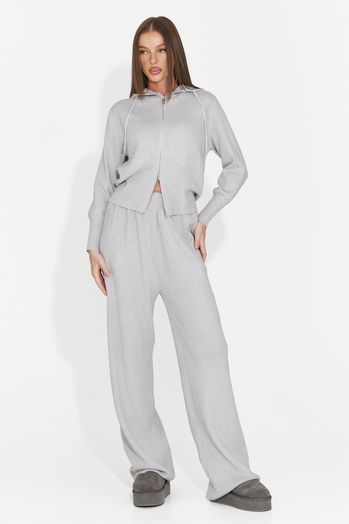 Compleu casual gri Groviroila Bogas