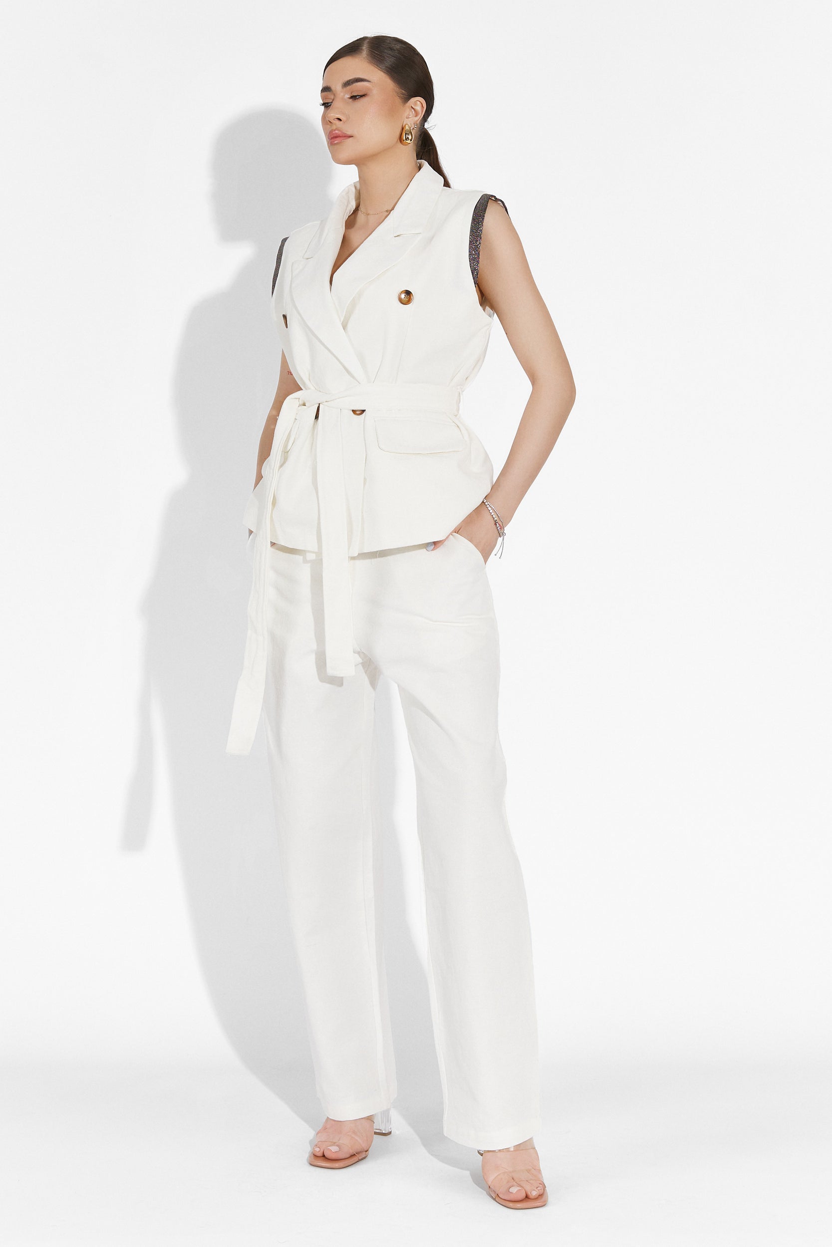 Compleu cu pantaloni alb Wimzy Bogas
