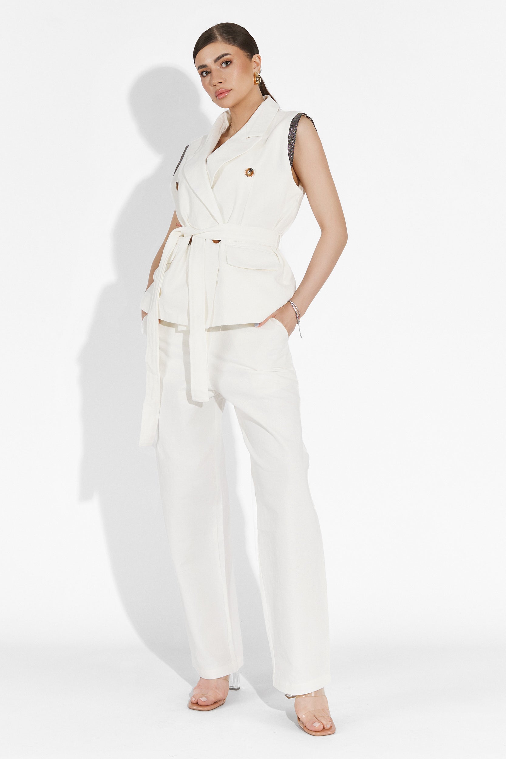 Compleu cu pantaloni alb Wimzy Bogas