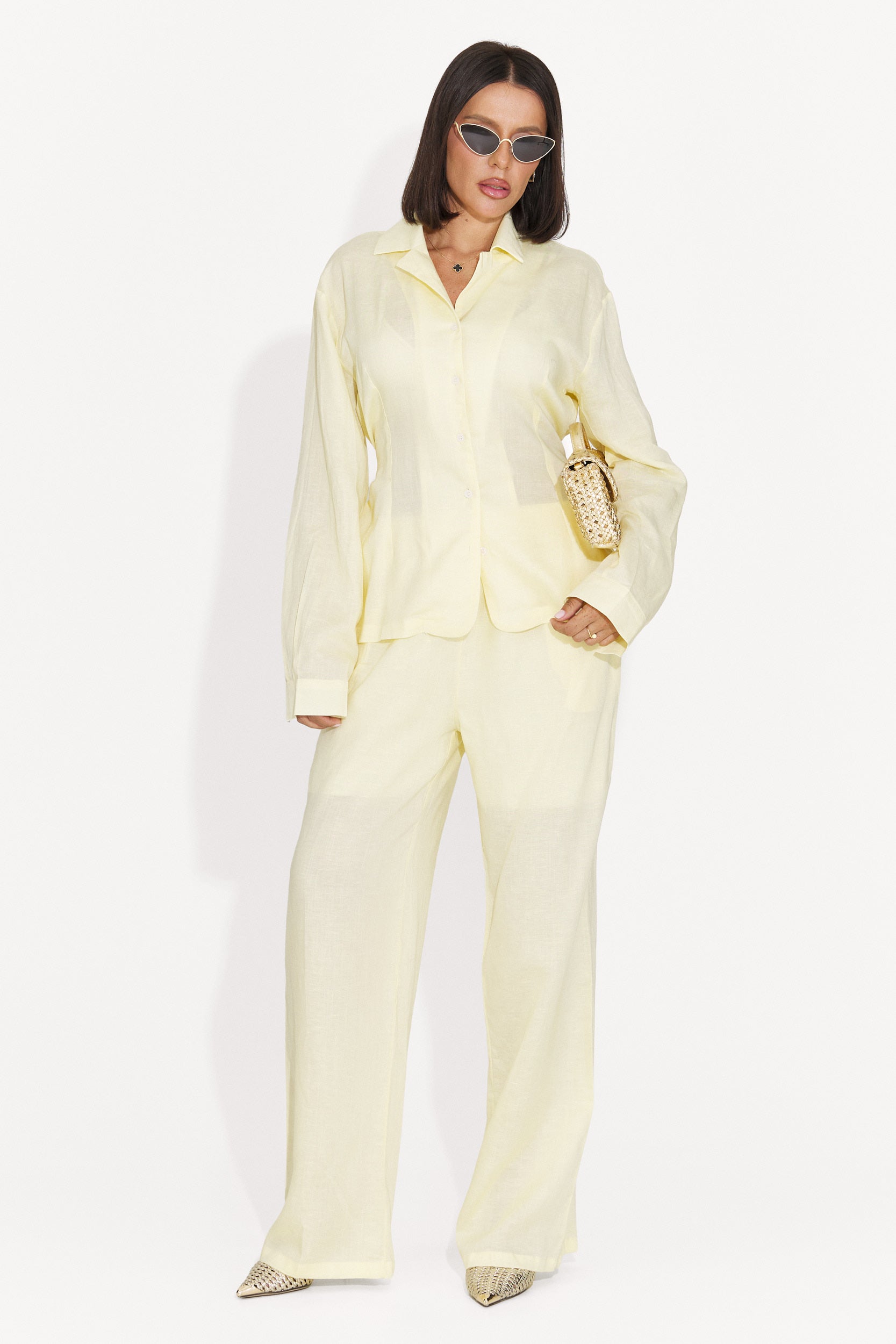 Compleu dama elegant galben Amiest Bogas