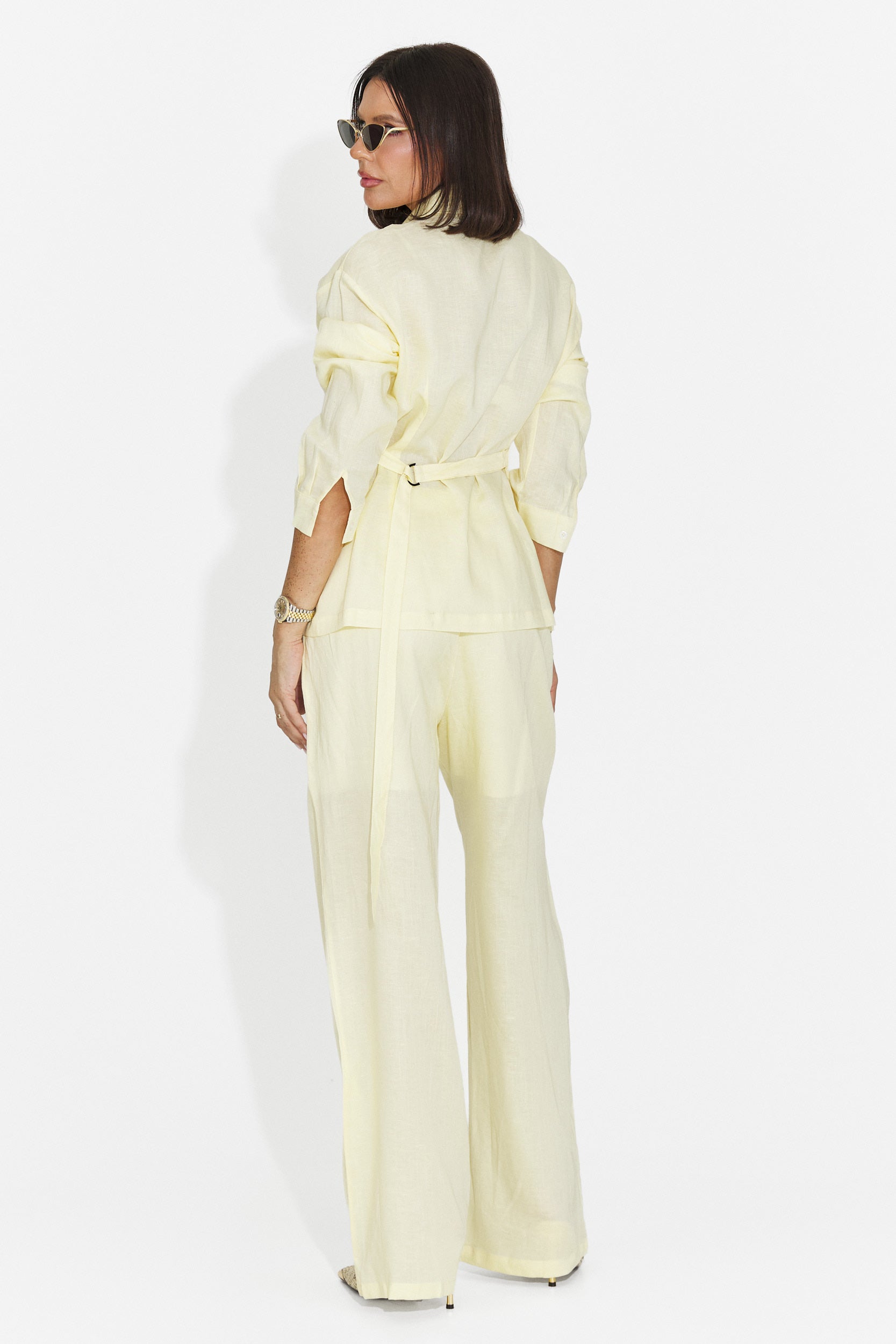 Compleu dama elegant galben Amiest Bogas