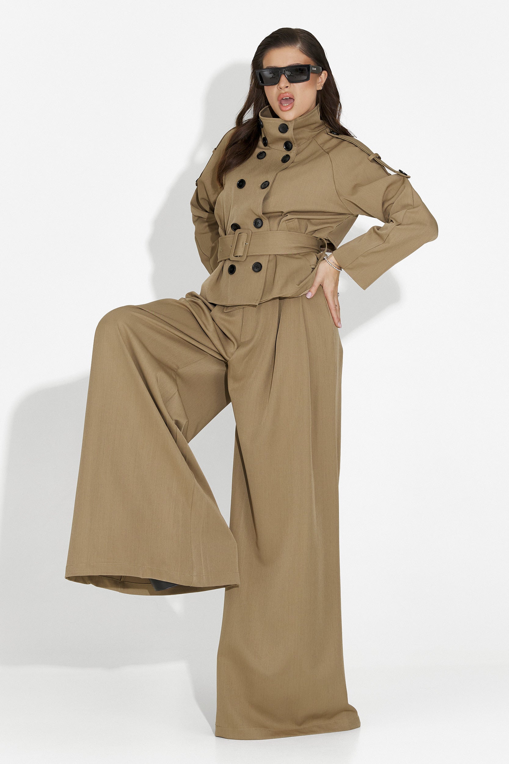 Belora Bogas Elegáns Barna Női Öltöny