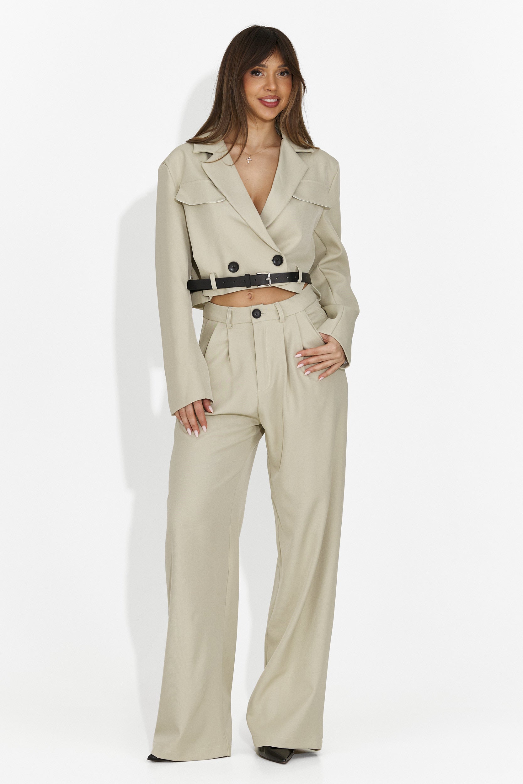 Elegáns bézs Esmara Bogas hölgy kosztüm