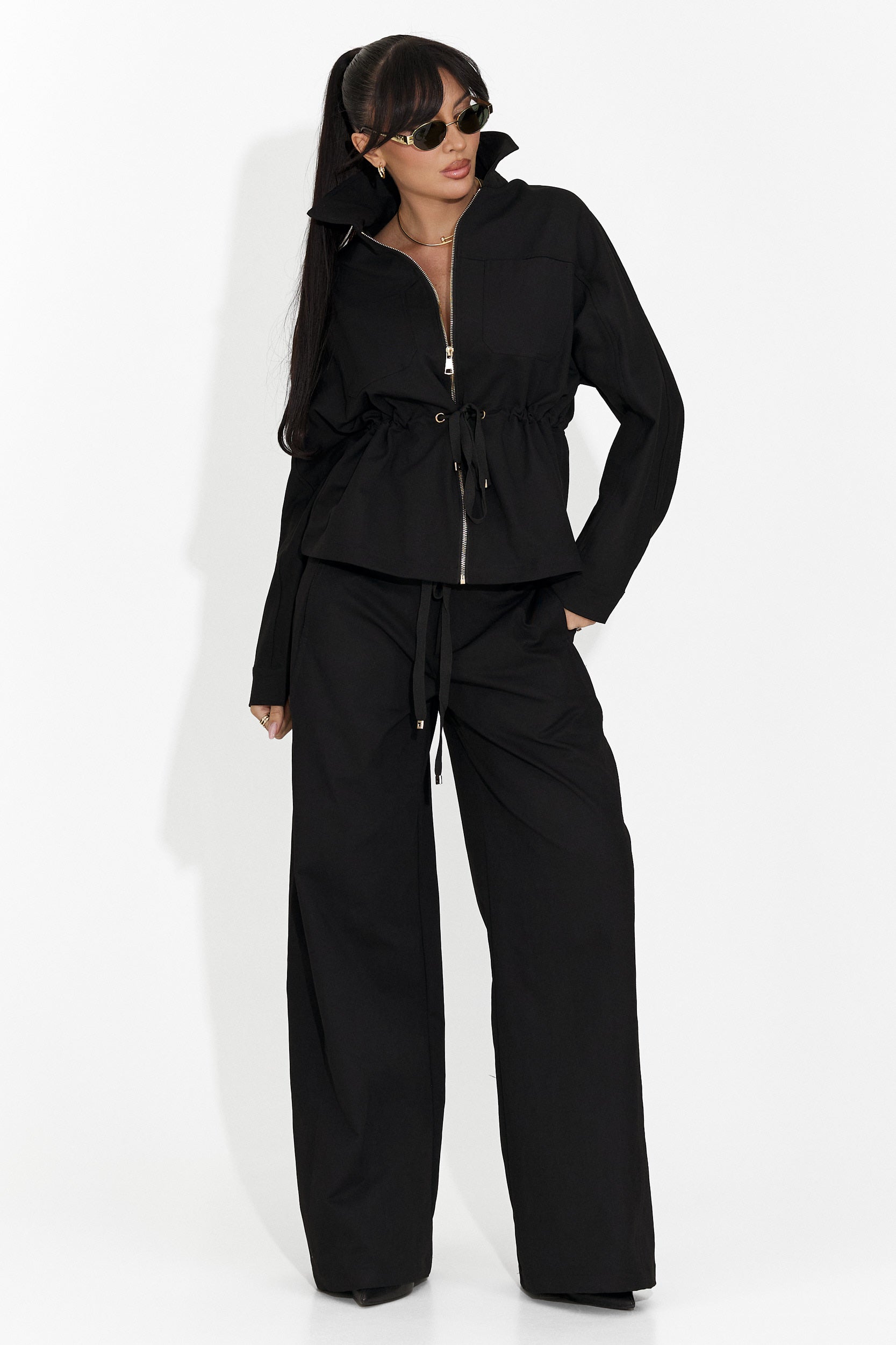 Elegáns fekete Elenya Bogas női öltöny