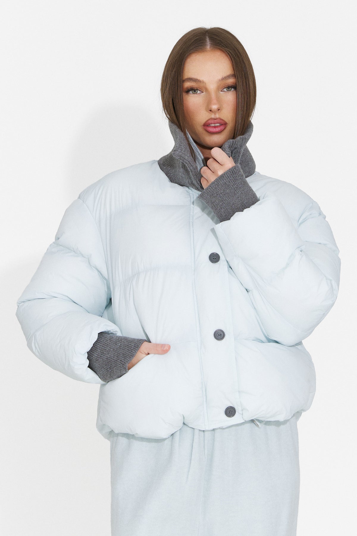 Geaca casual bleu Dynualia Bogas