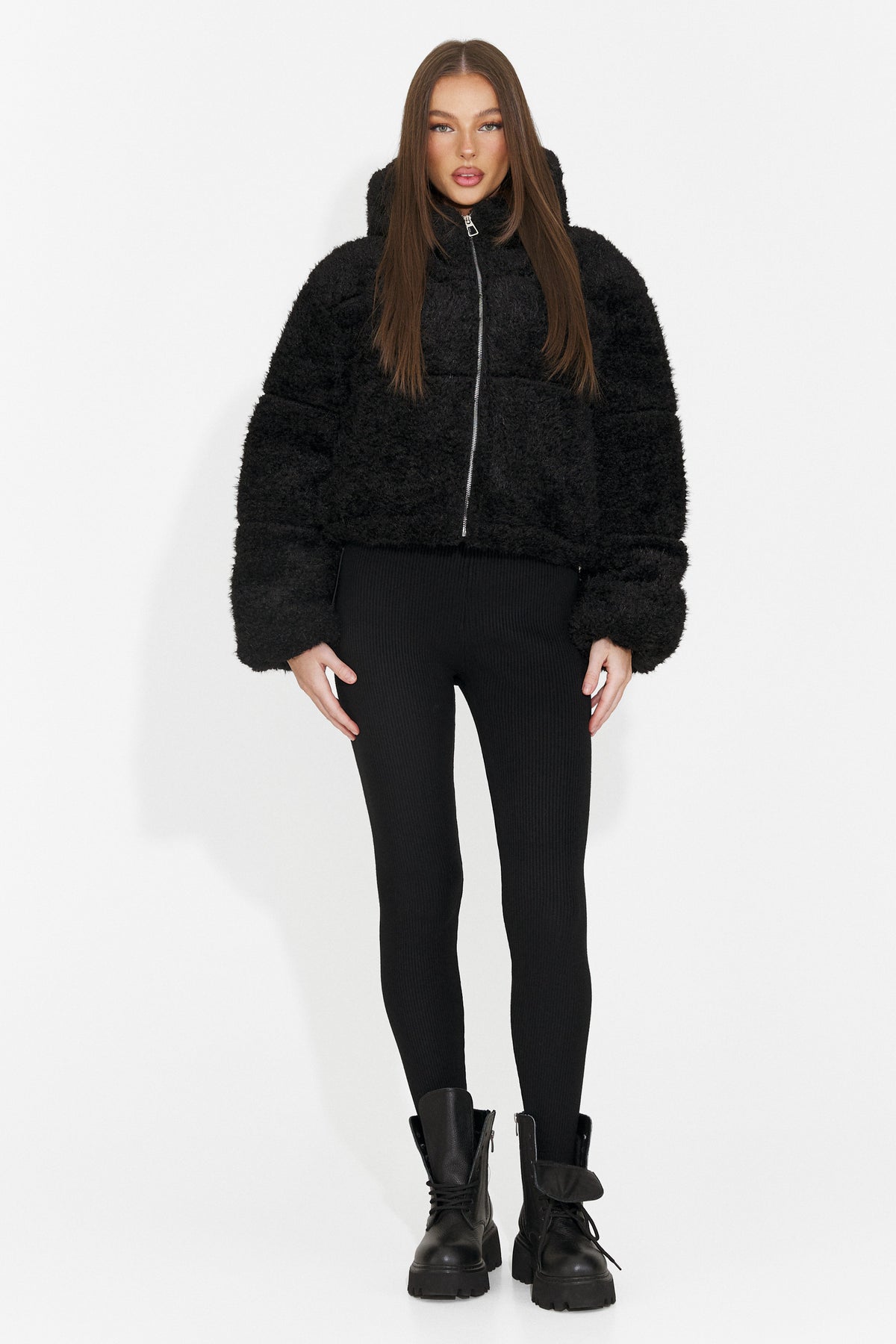 Geaca casual neagra Derenoena Bogas
