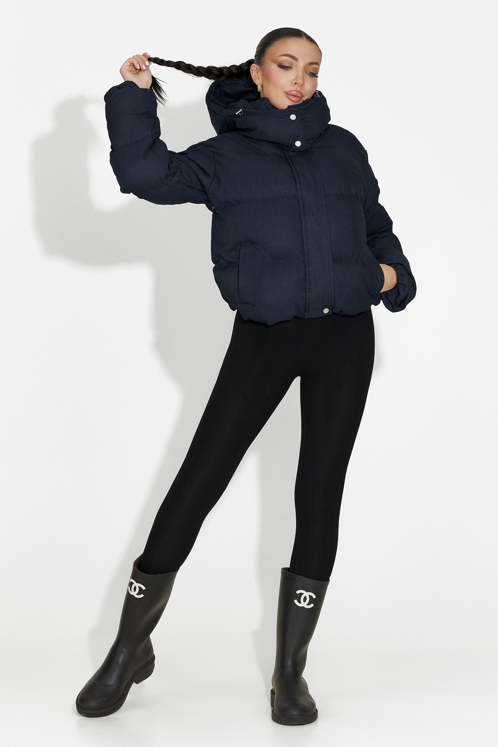 Luisana Bogas tengerészkék női alkalmi dzseki