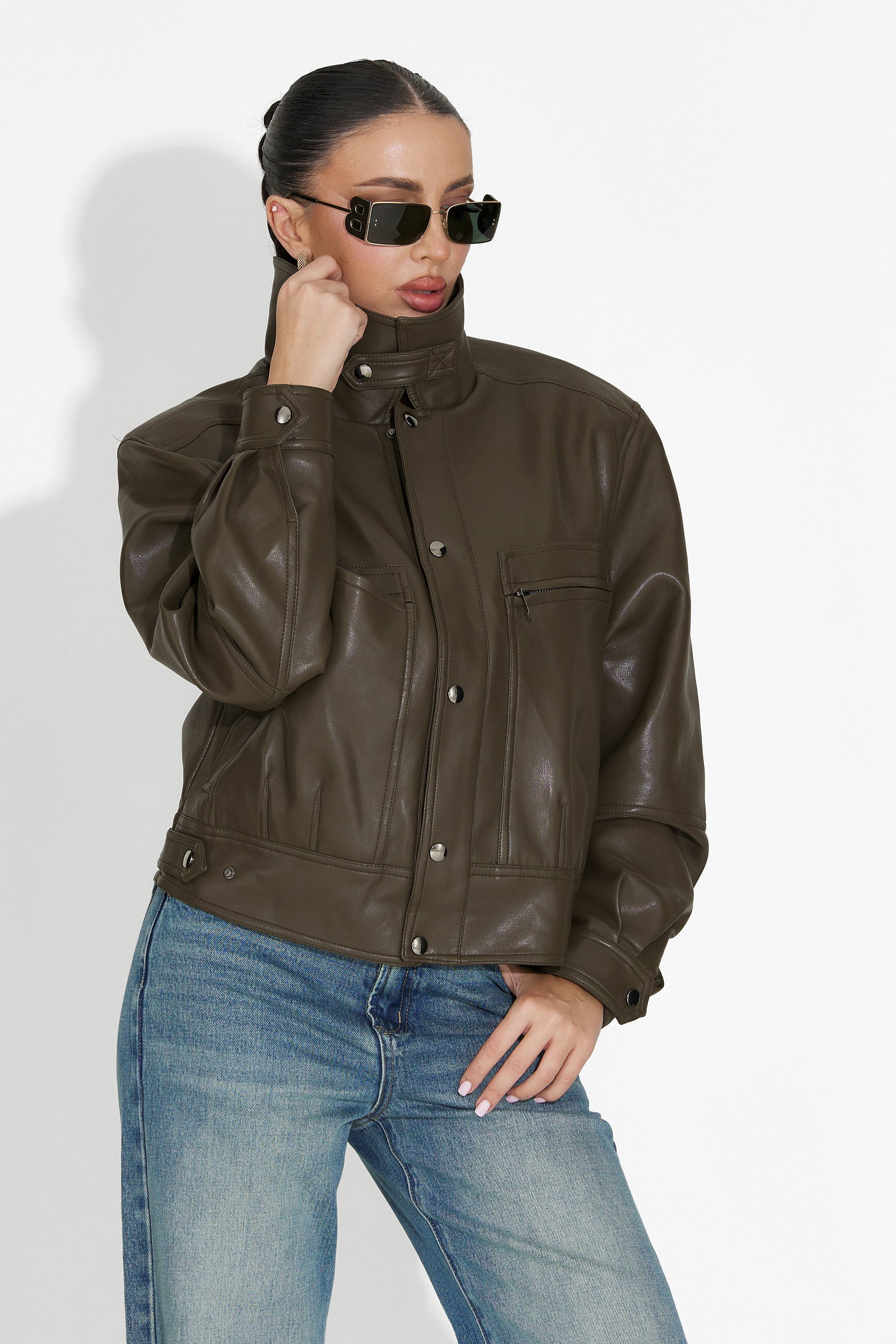 Giselia Bogas Casual Khaki Női Dzseki