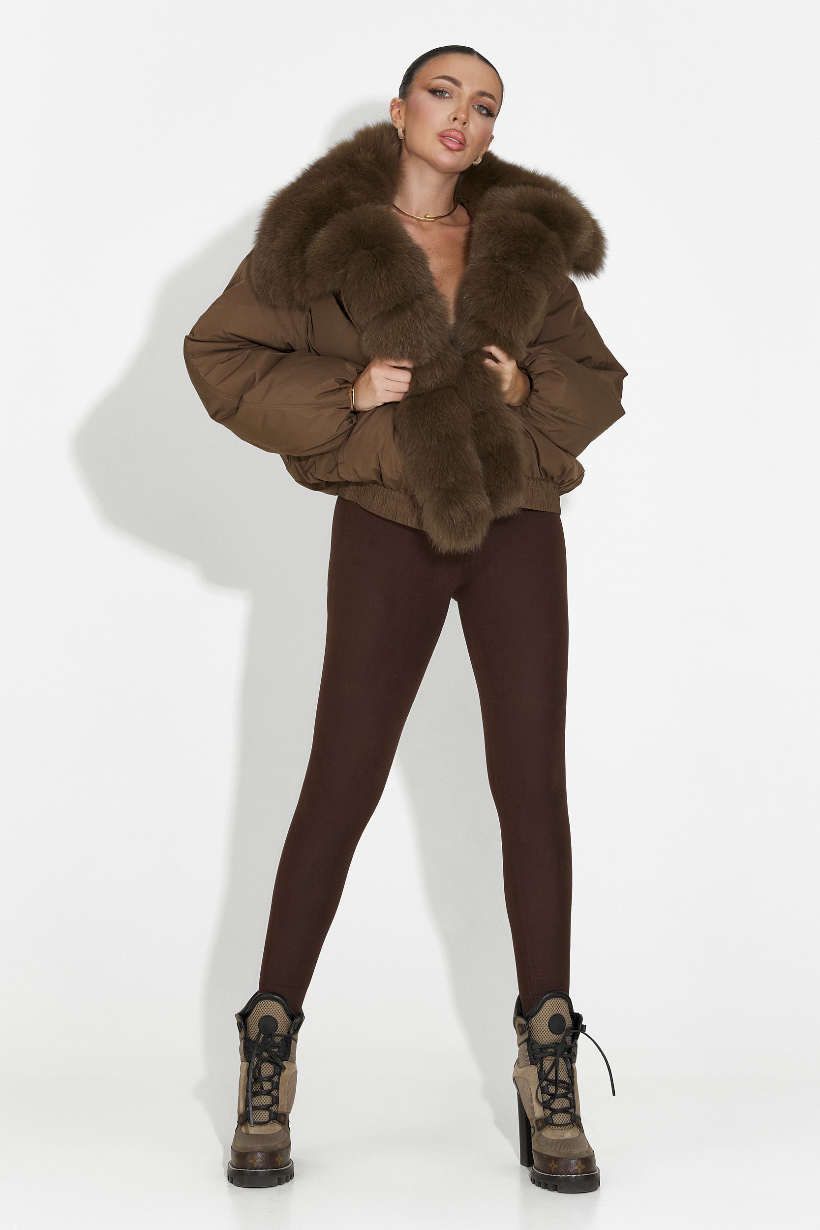 Arvion Bogas Hétköznapi Barna Női Kabát