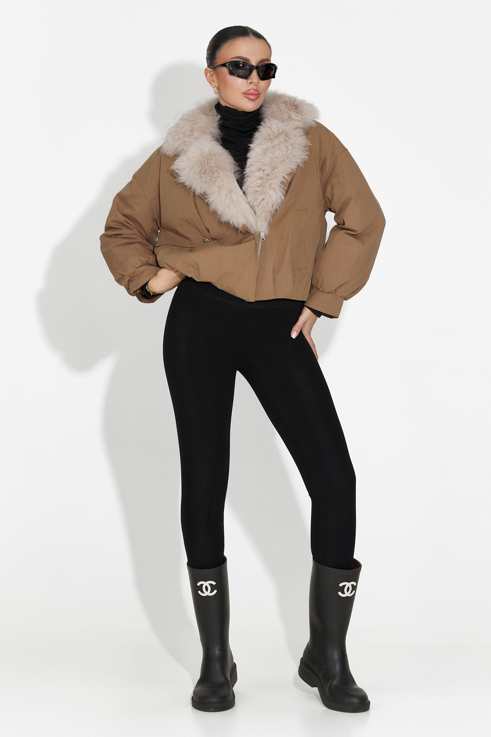 Eriora Bogas Hétköznapi Barna Női Dzseki