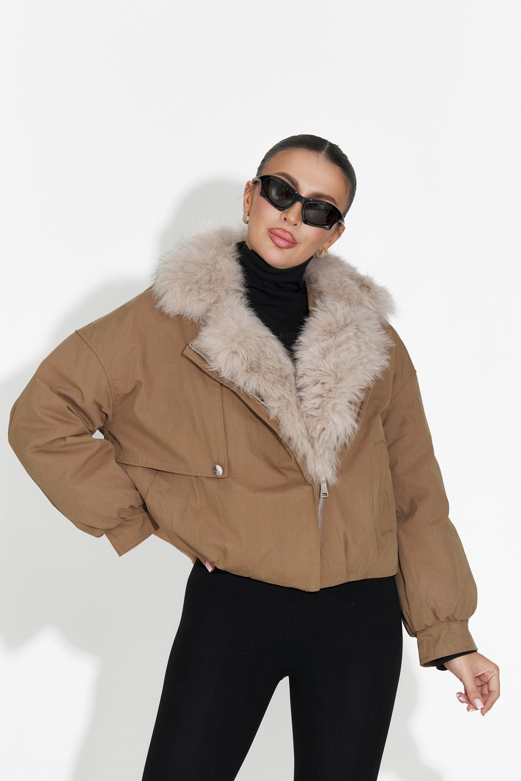 Eriora Bogas Hétköznapi Barna Női Dzseki