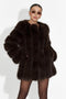 Jameia Bogas barna szőrmekabátja