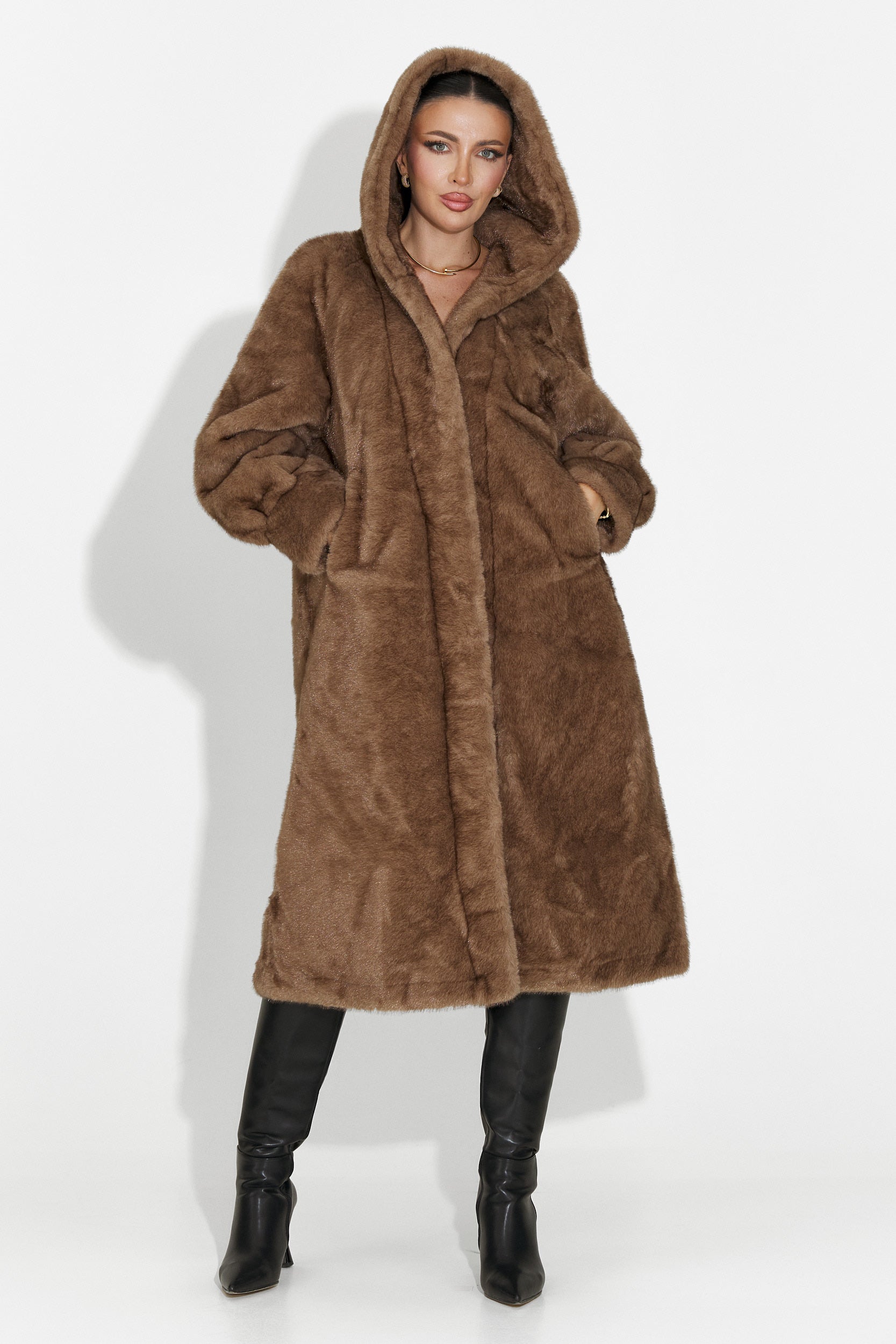 Pluvina Bogas Barna Szőrmekabát