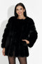 Jameia Bogas Fekete Szőrmekabátja