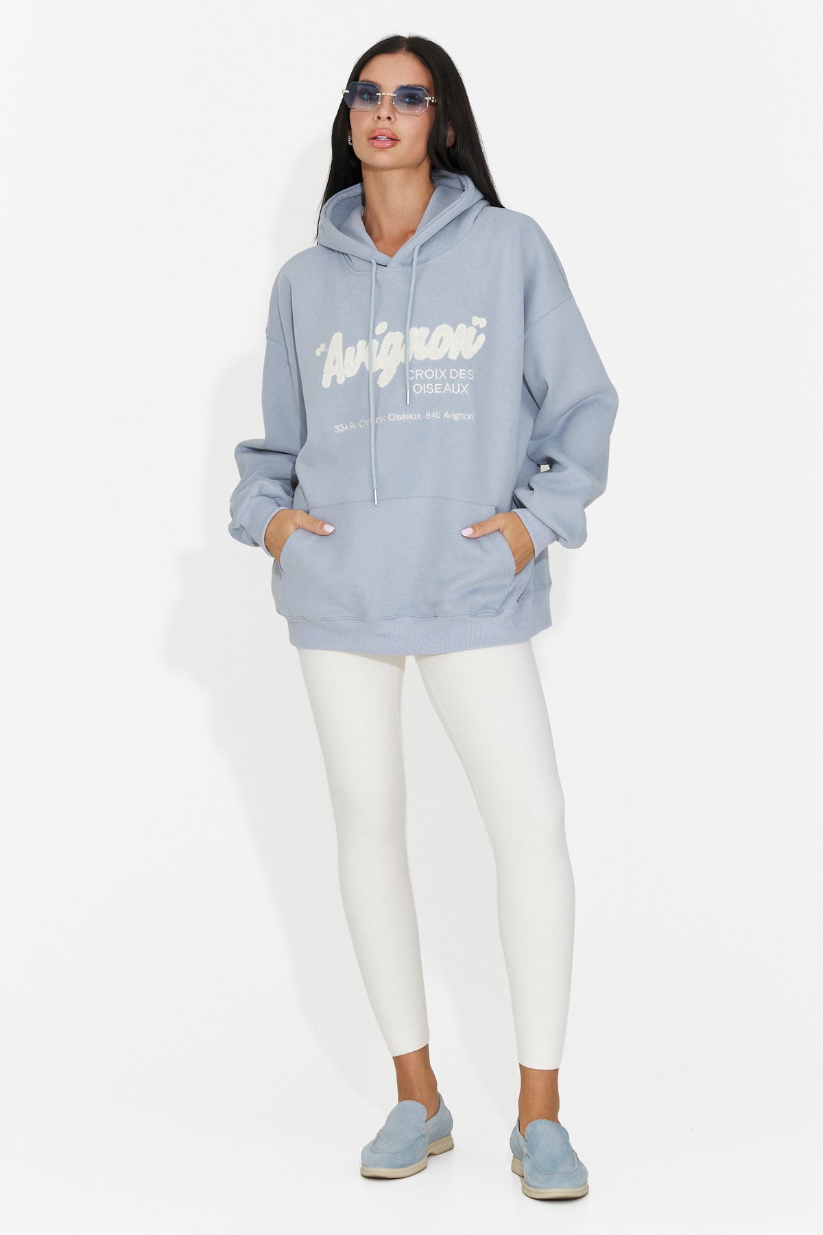 Hanorac casual bleu Valotdiva Bogas