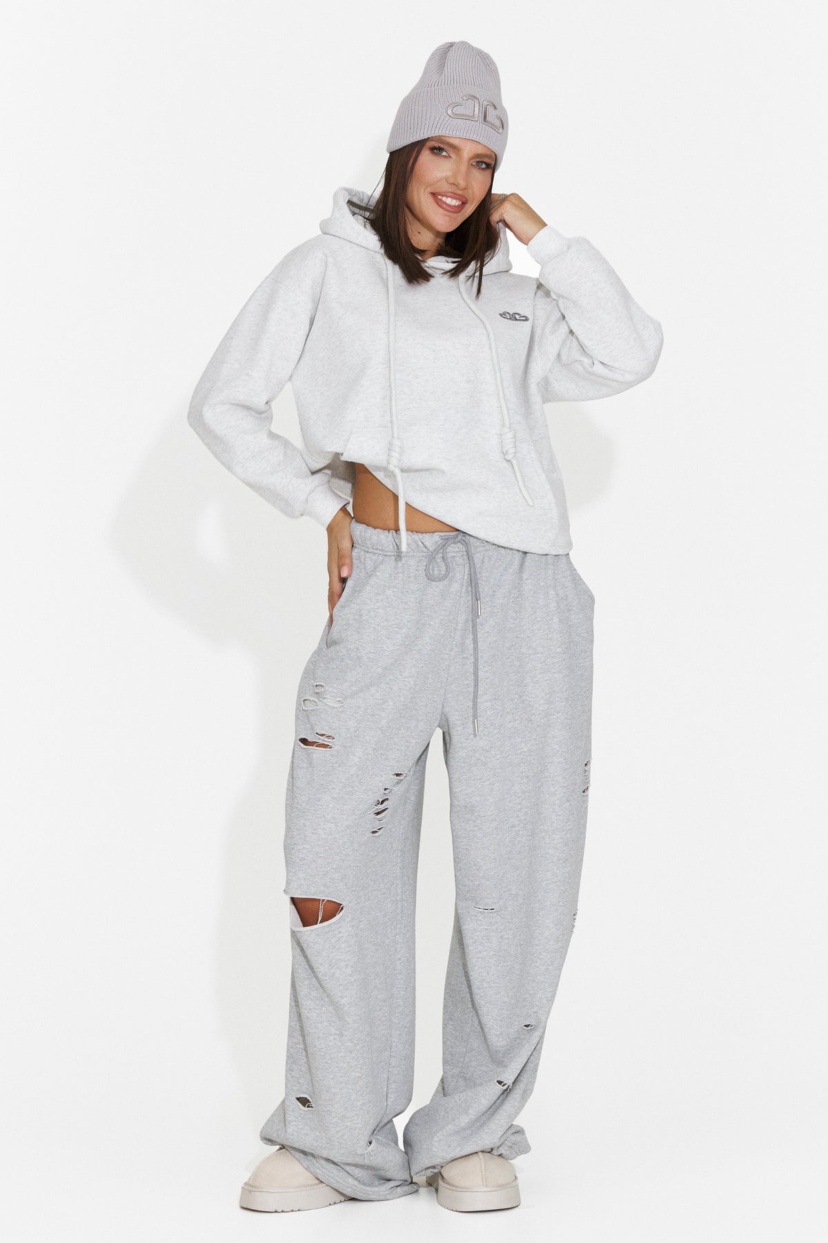 Hanorac casual gri Ciratonia Bogas