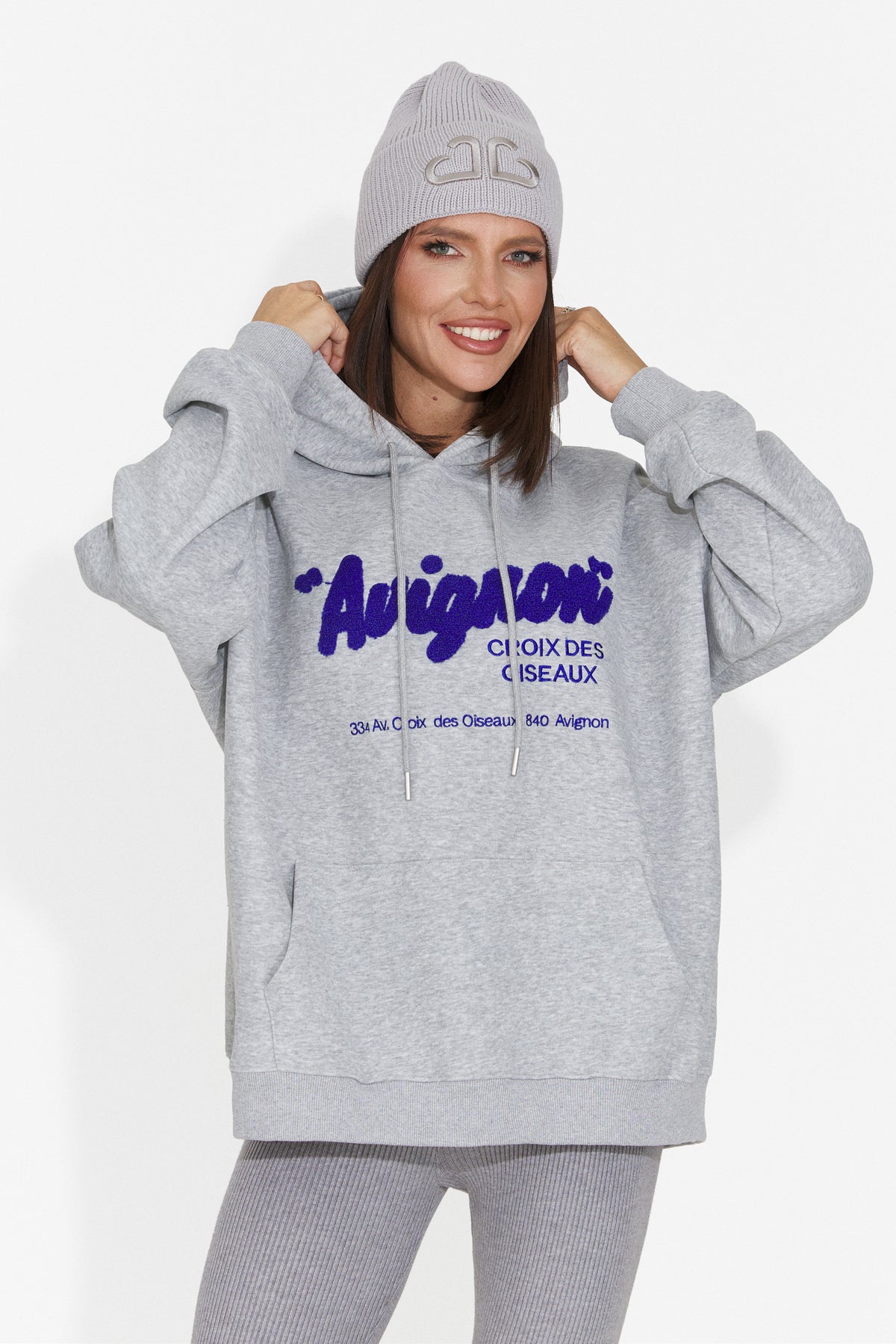 Hanorac casual gri Valotdiva Bogas