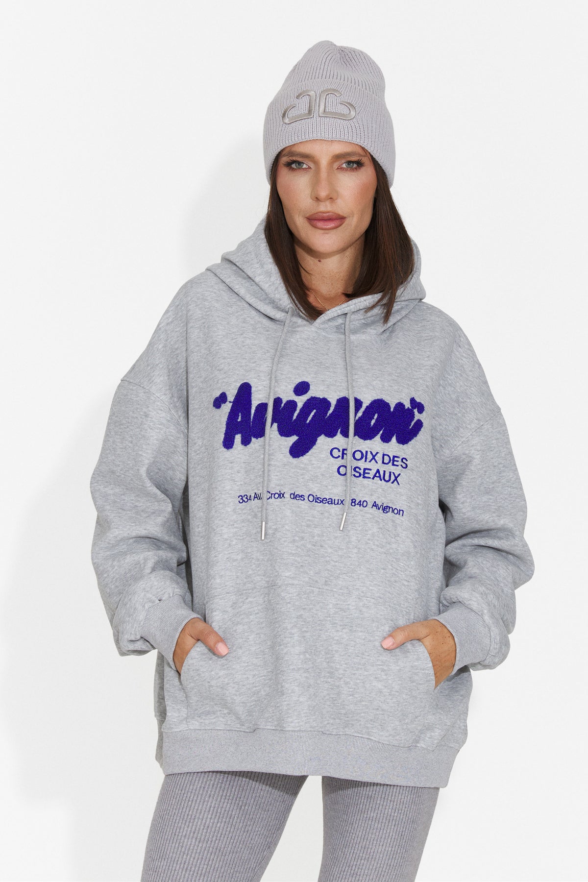 Hanorac casual gri Valotdiva Bogas