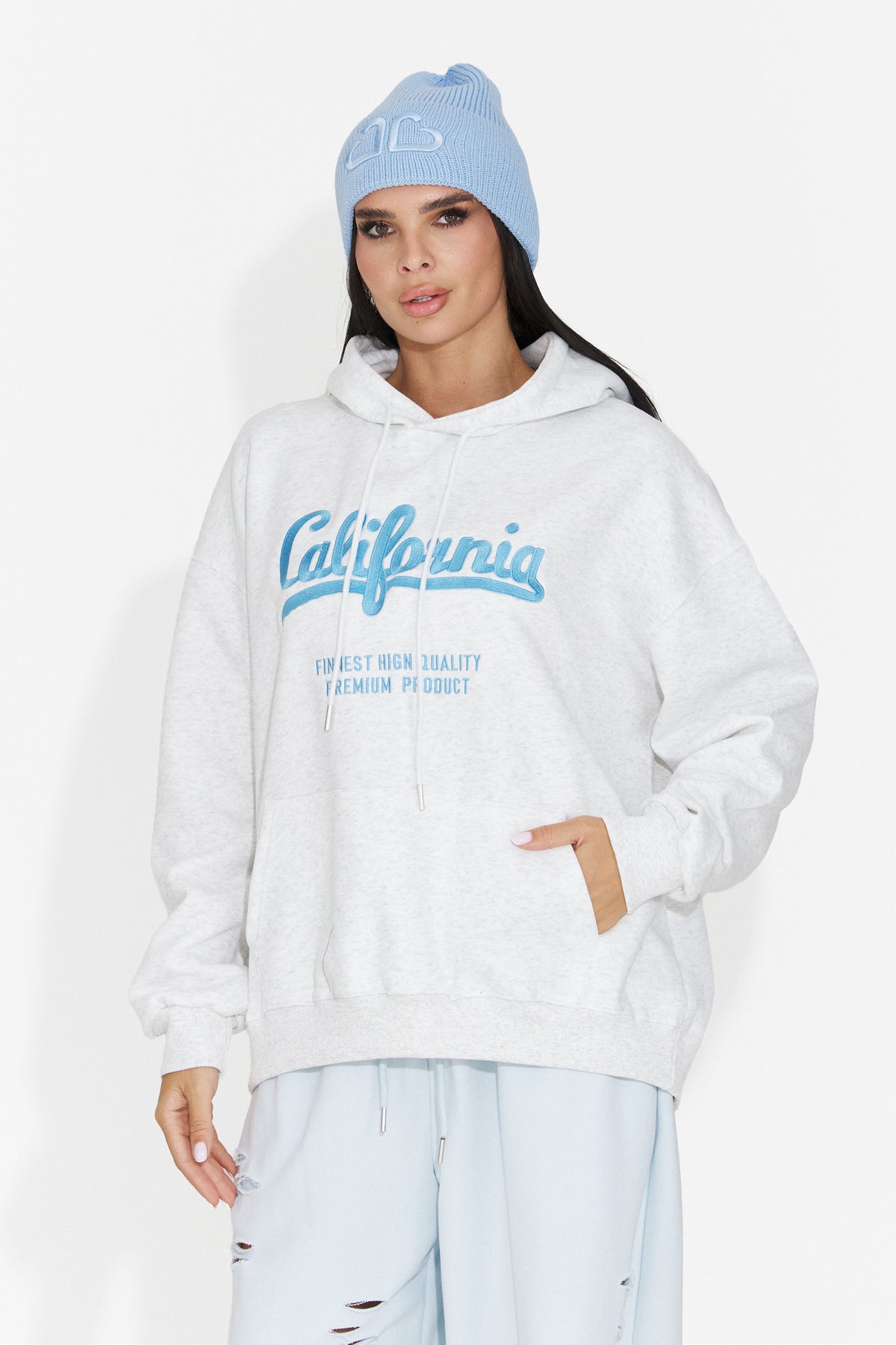 Hanorac casual gri Velzeisa Bogas
