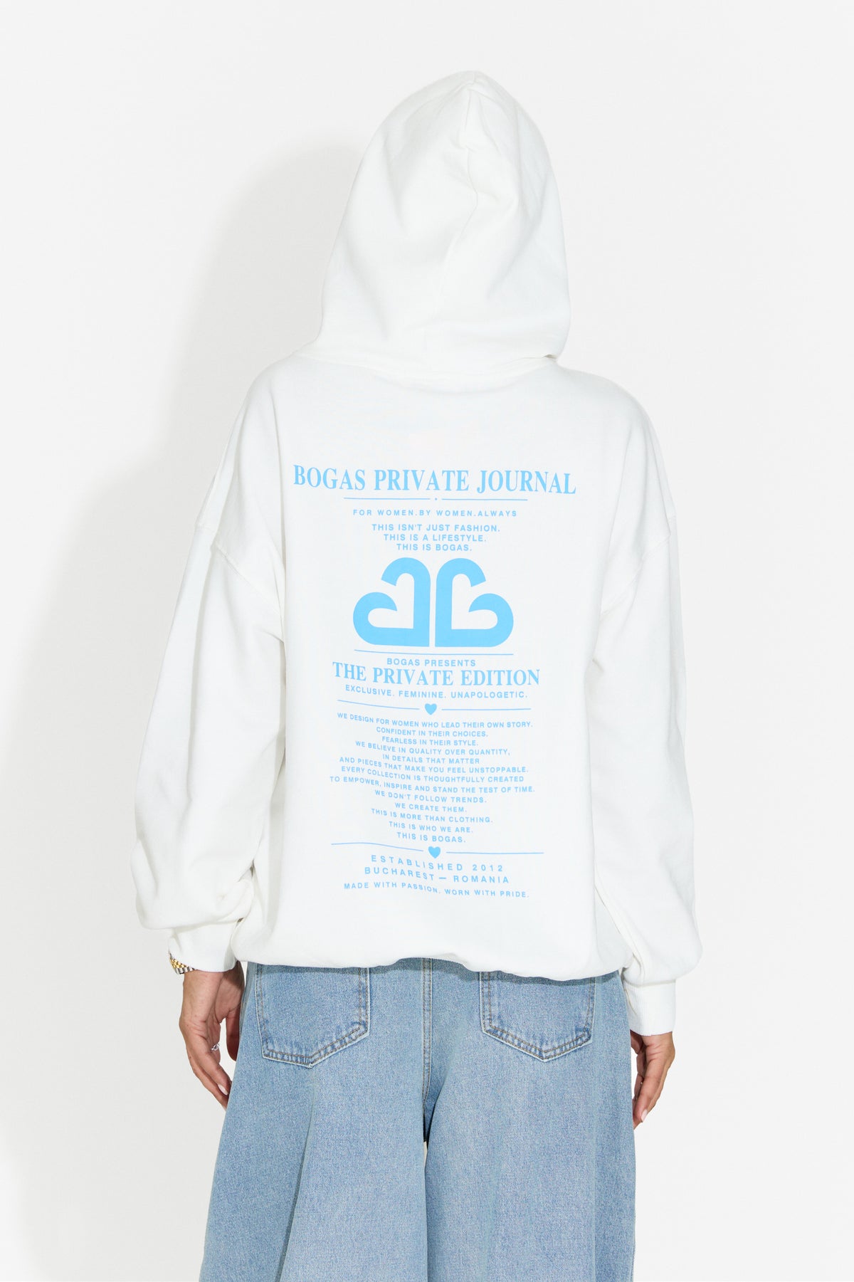 Hanorac dama casual alb Rates Bogas