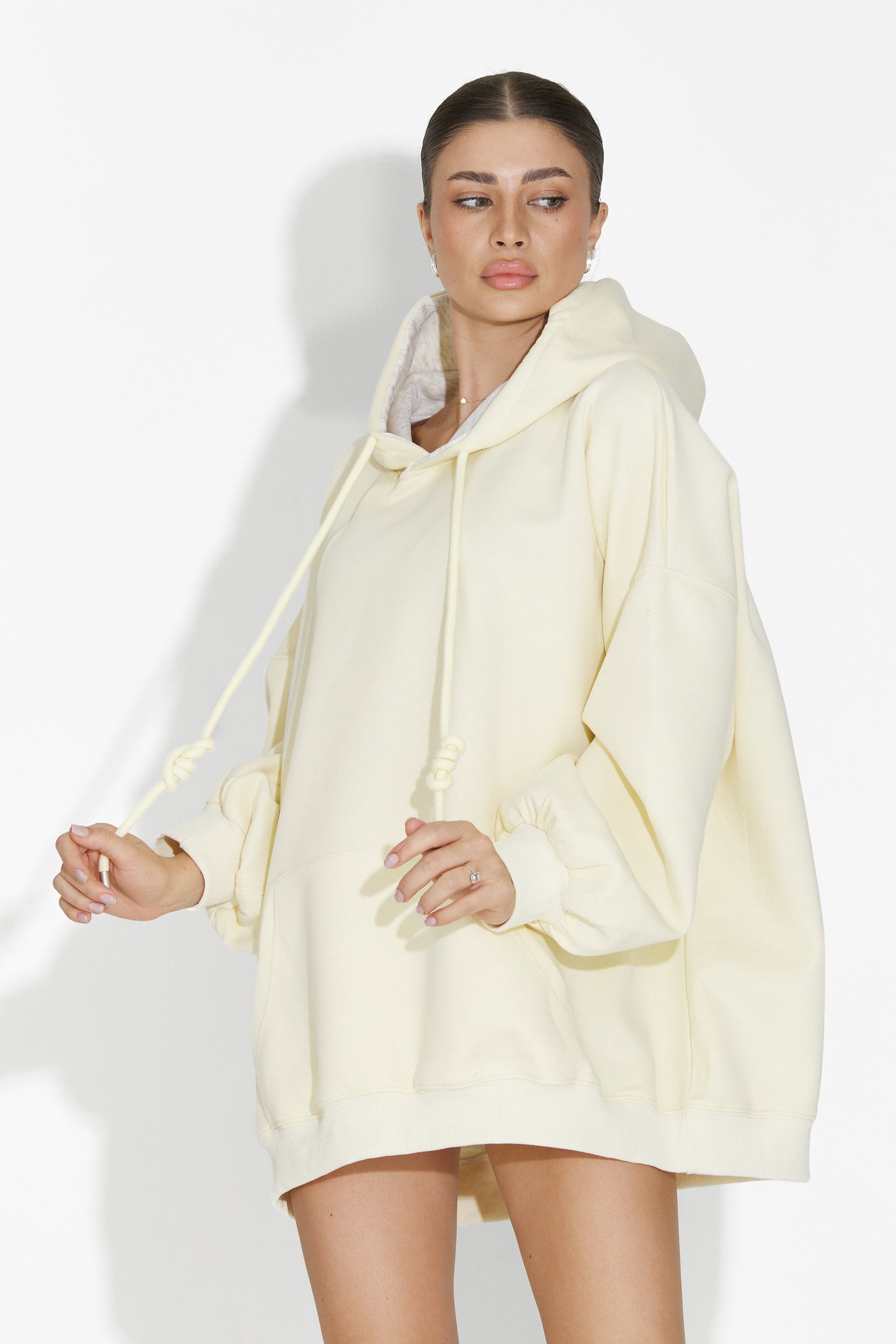 Noblesa Bogas Casual Sárga Női Kapucnis Pulóver