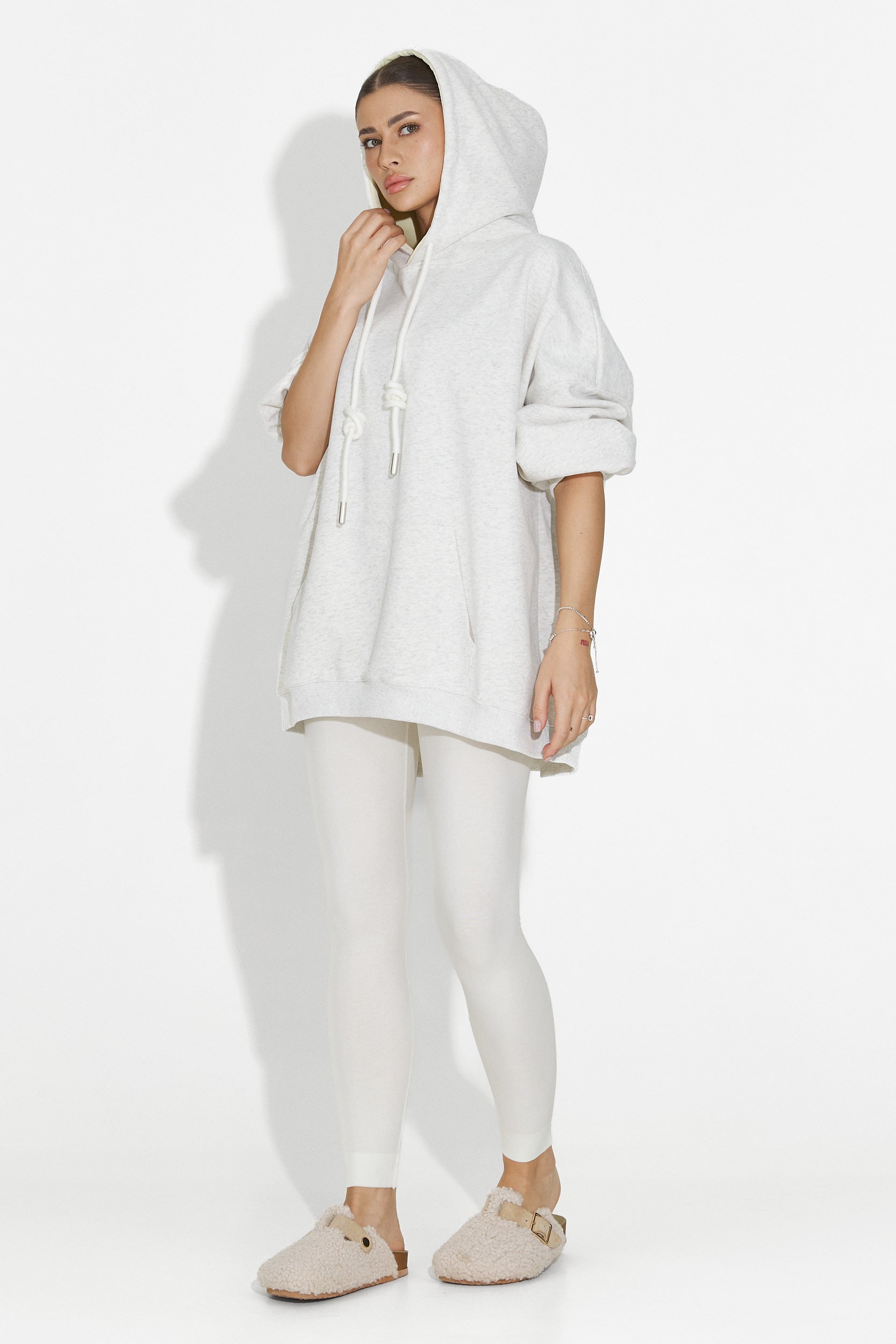 Noblesa Bogas Casual Szürke Női Kapucnis Pulóver