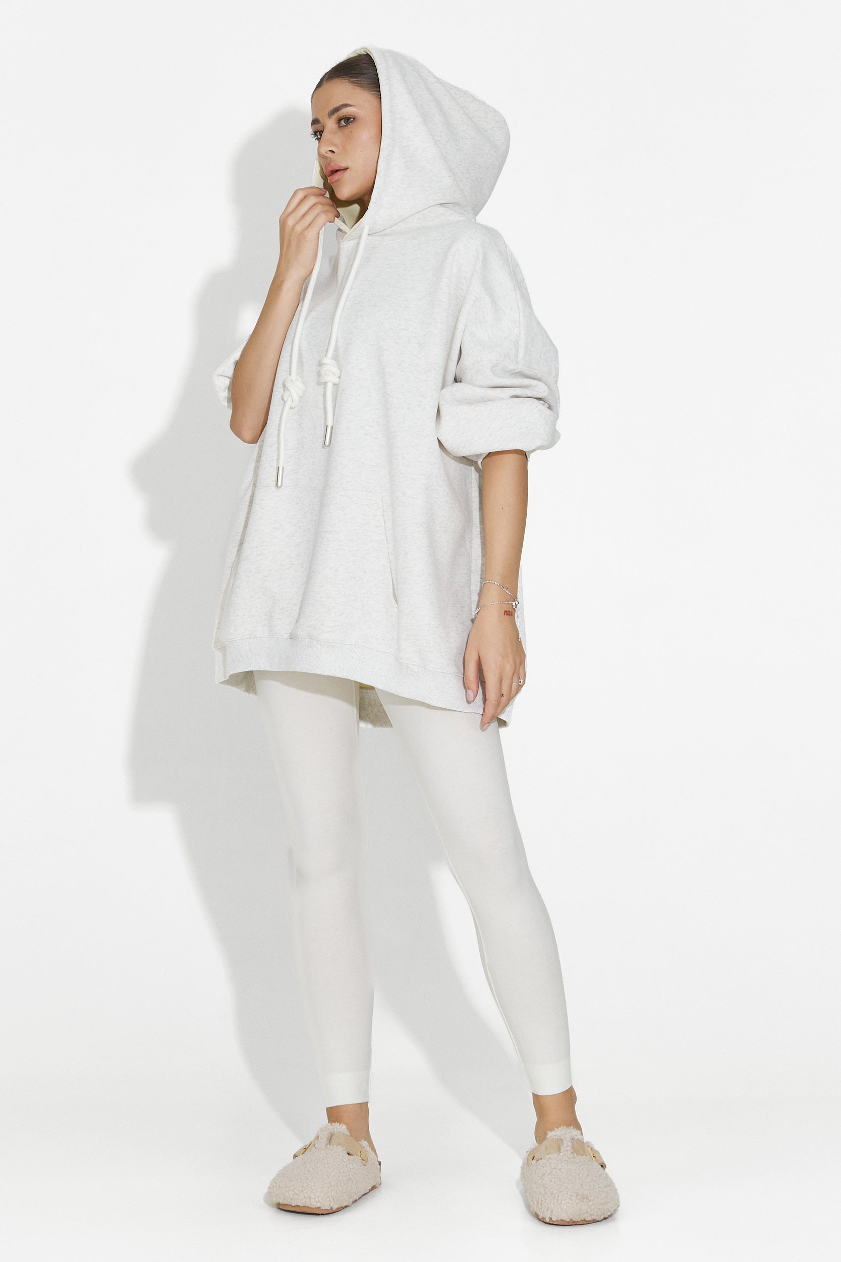 Noblesa Bogas Casual Szürke Női Kapucnis Pulóver