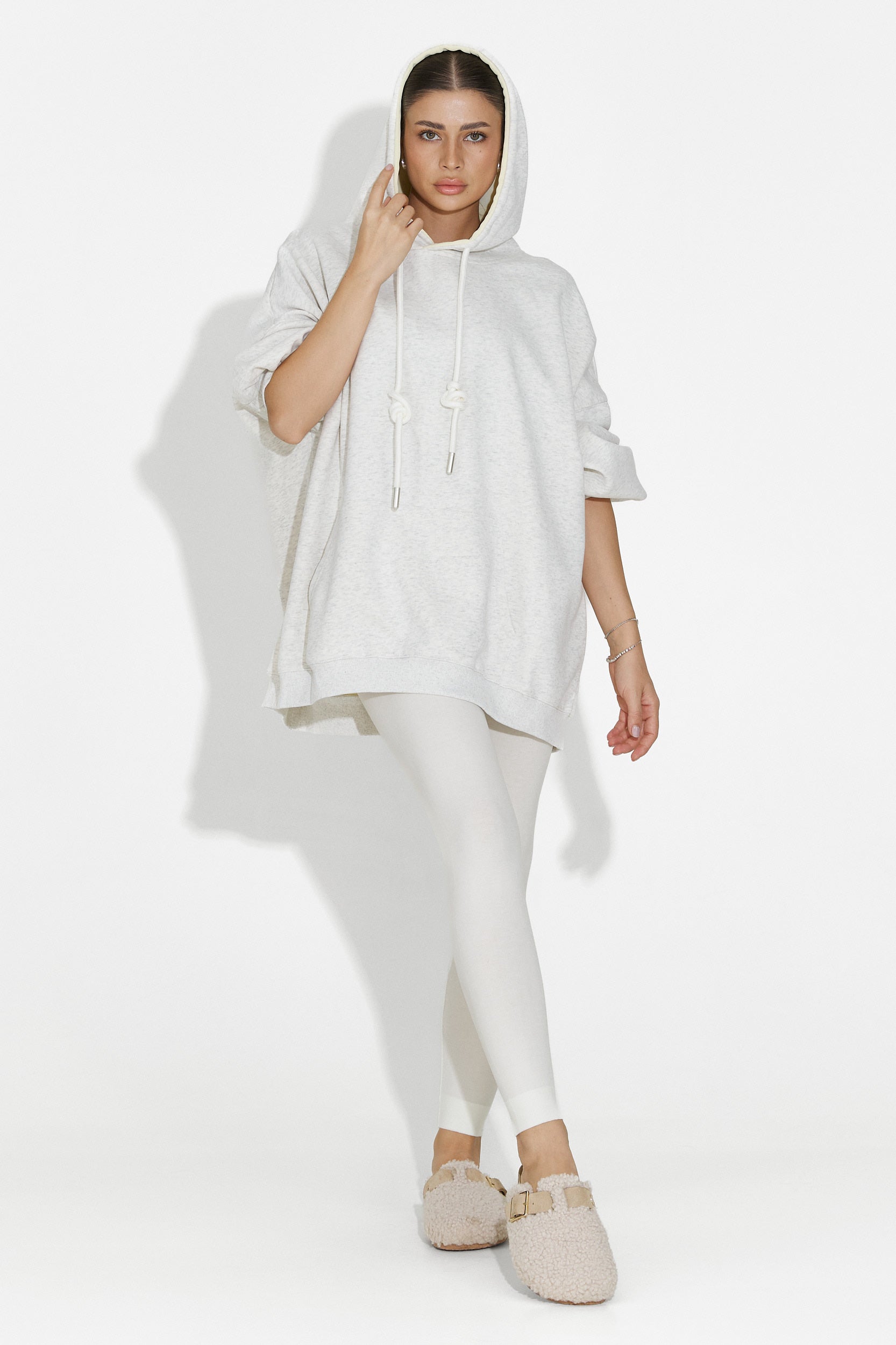 Noblesa Bogas Casual Szürke Női Kapucnis Pulóver