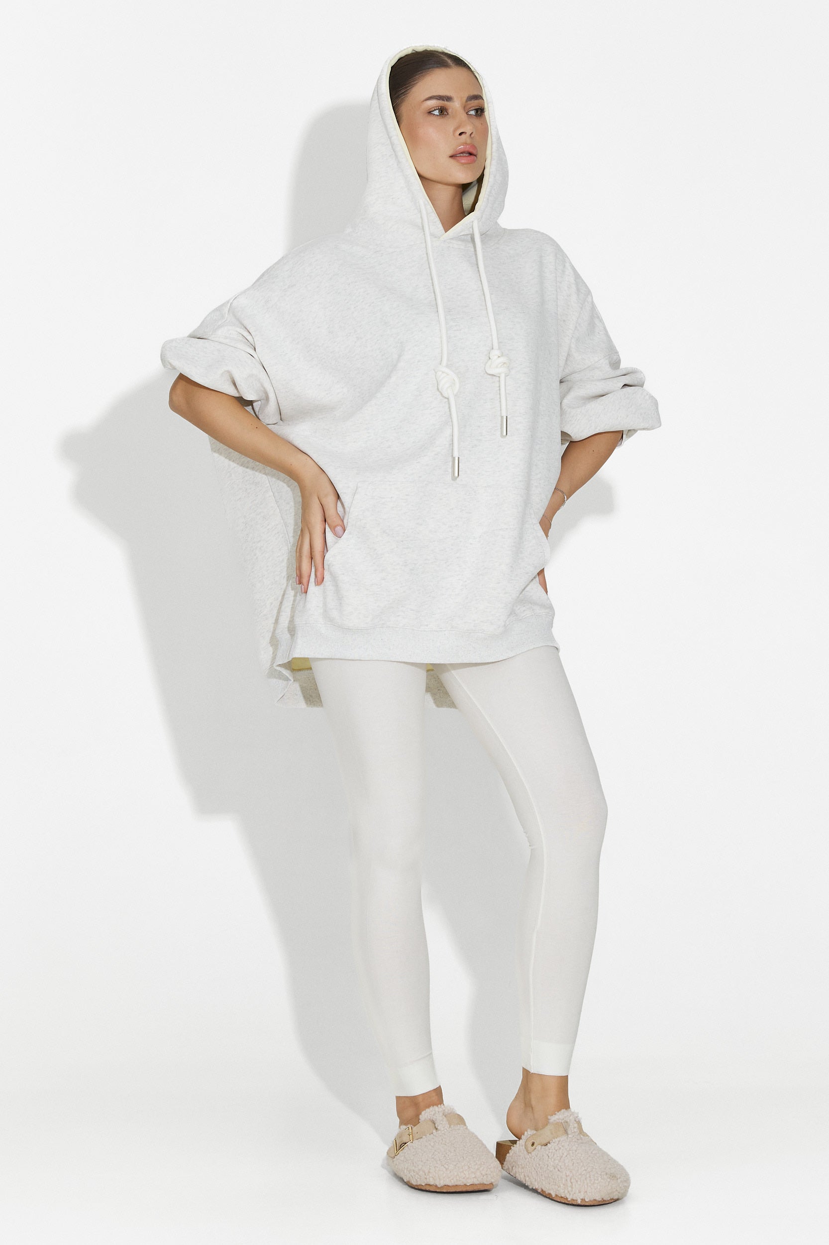 Noblesa Bogas Casual Szürke Női Kapucnis Pulóver