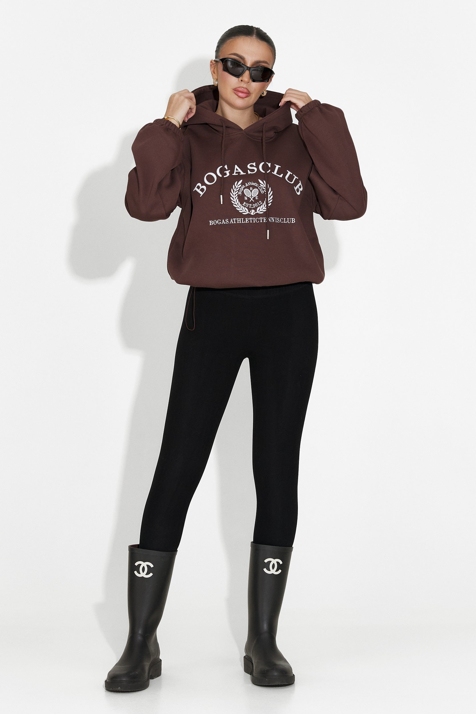 Rinalis Bogas Hétköznapi Barna Női Kapucnis Pulóver