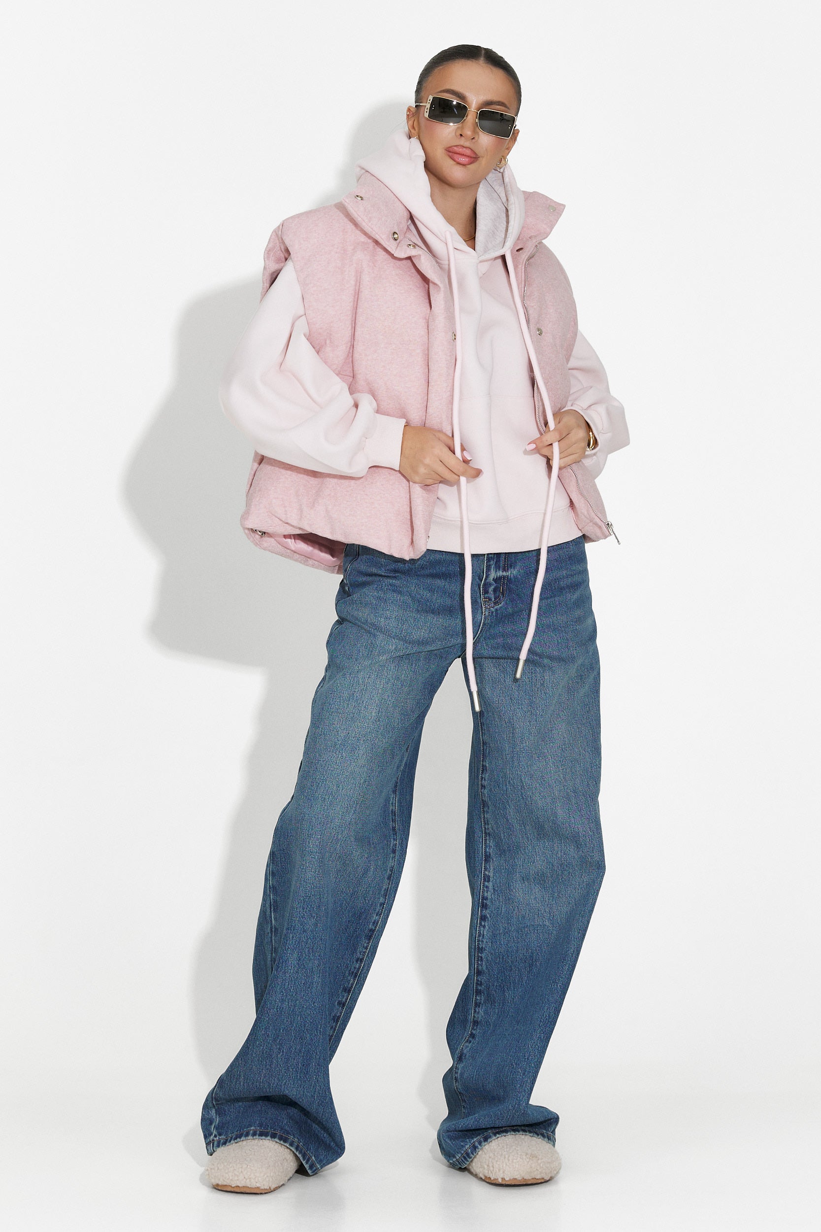 Loravia Bogas Lazacszínű Hölgyek Kapucnis Pulóvere