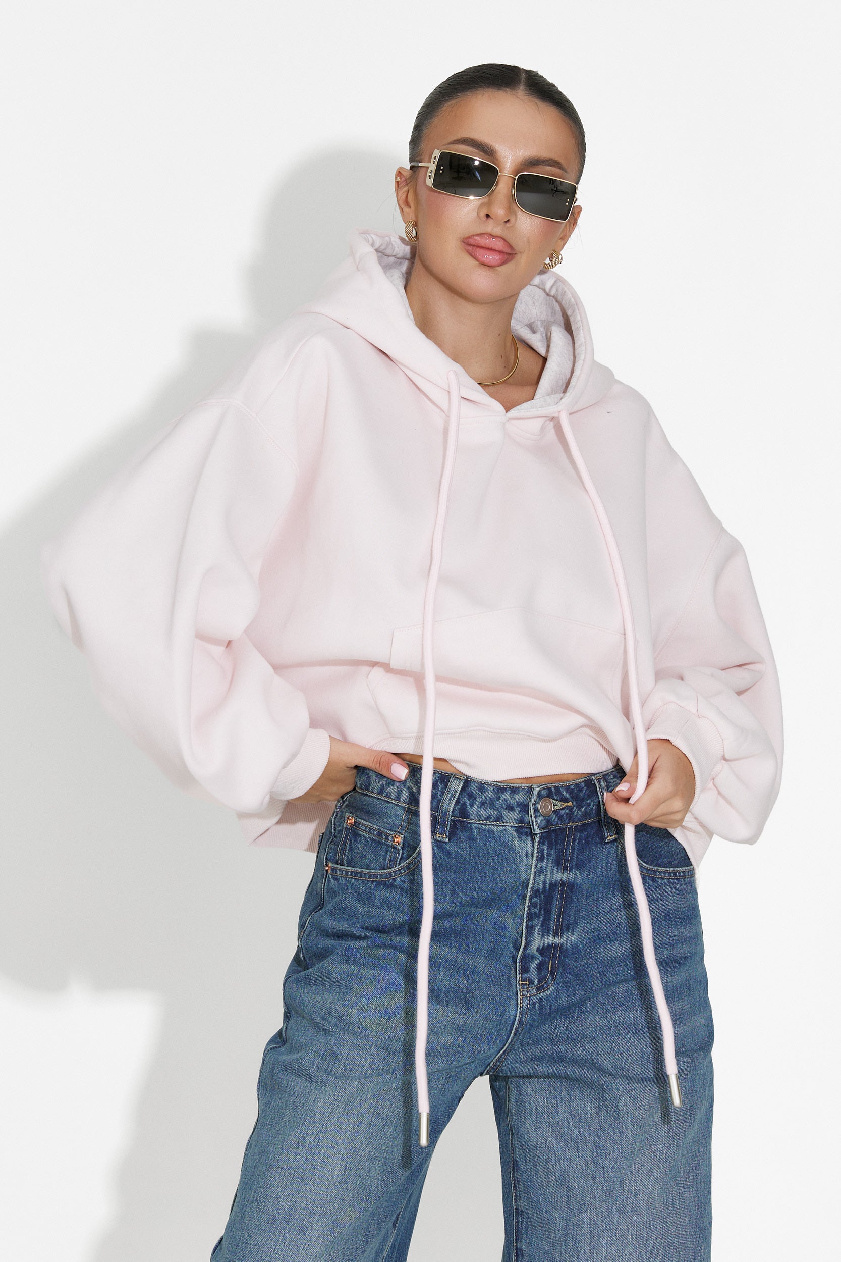 Loravia Bogas Lazacszínű Hölgyek Kapucnis Pulóvere