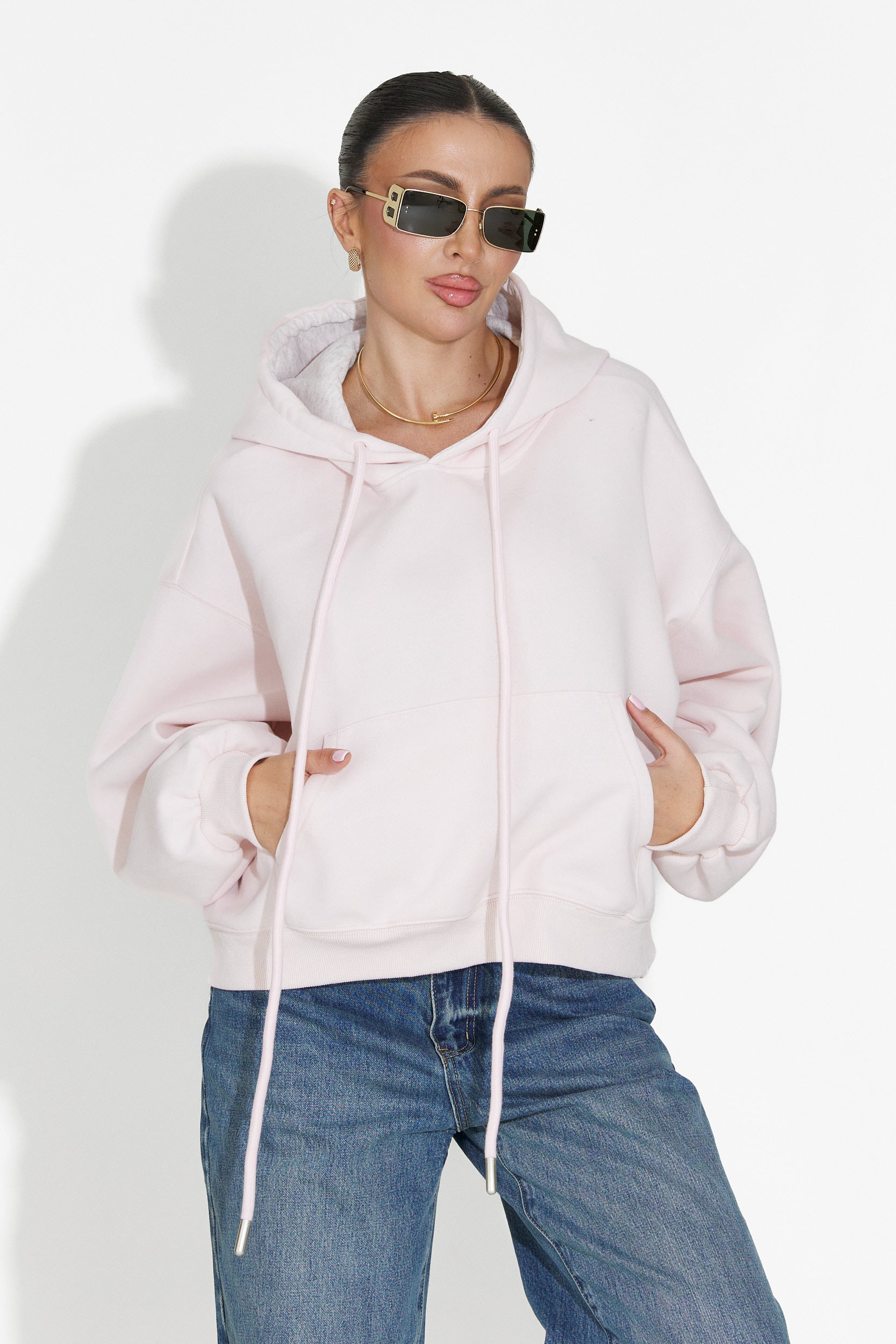 Loravia Bogas Lazacszínű Hölgyek Kapucnis Pulóvere