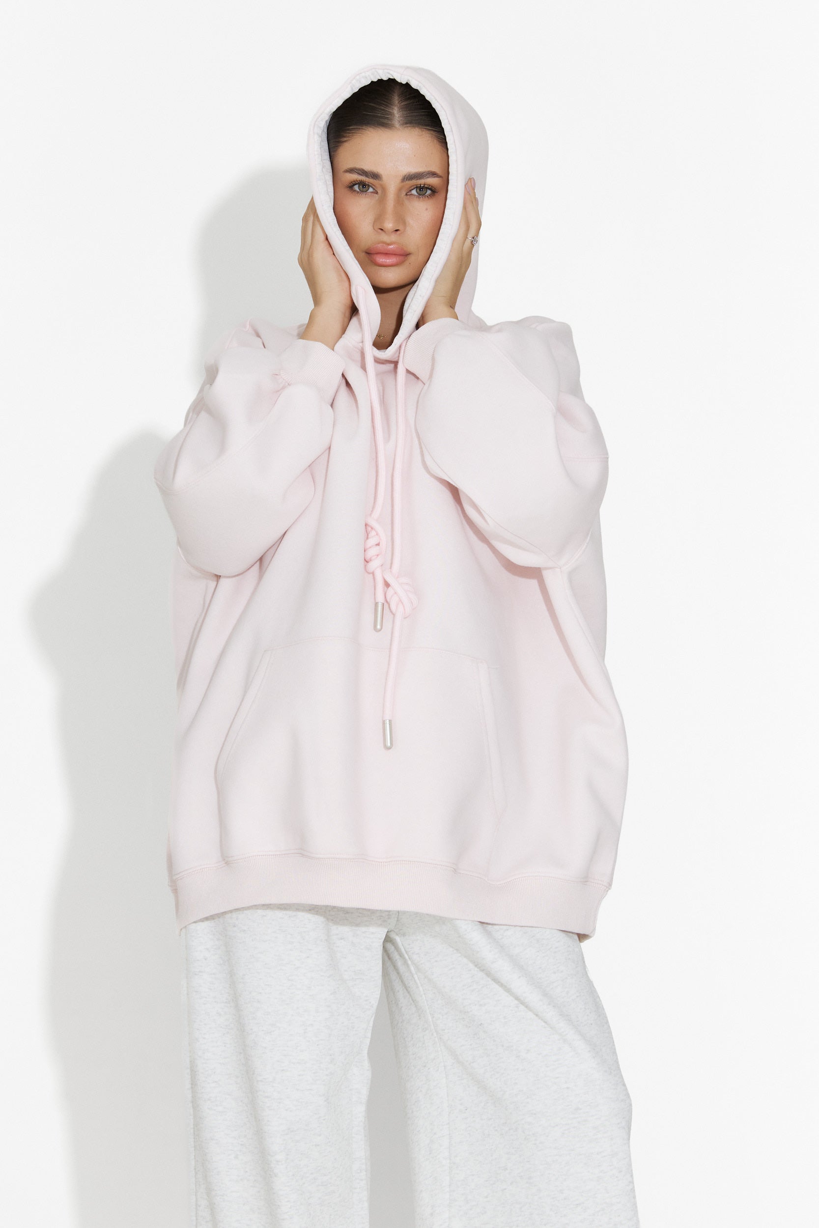 Noblesa Bogas Kényelmes Rózsaszín Női Kapucnis Pulóver