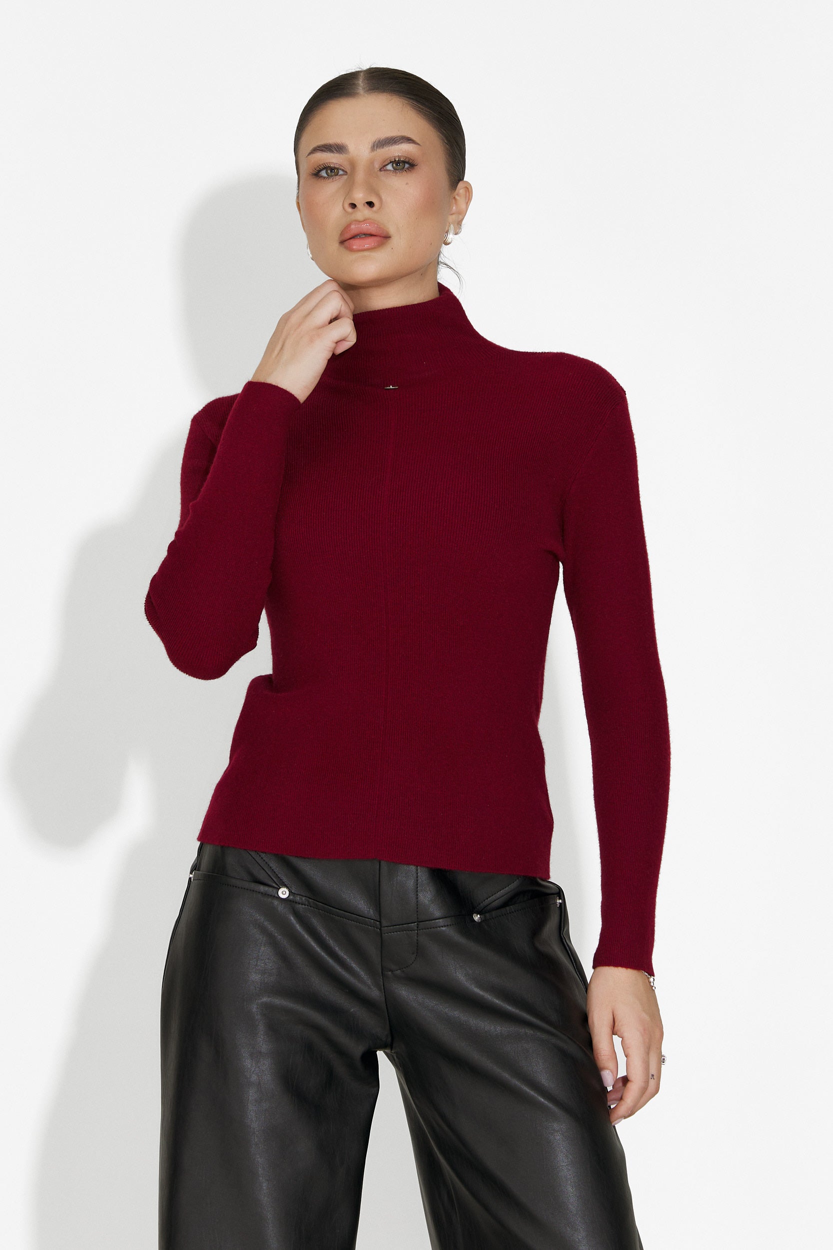 Laza bordó hölgy pulóver Invera Bogas