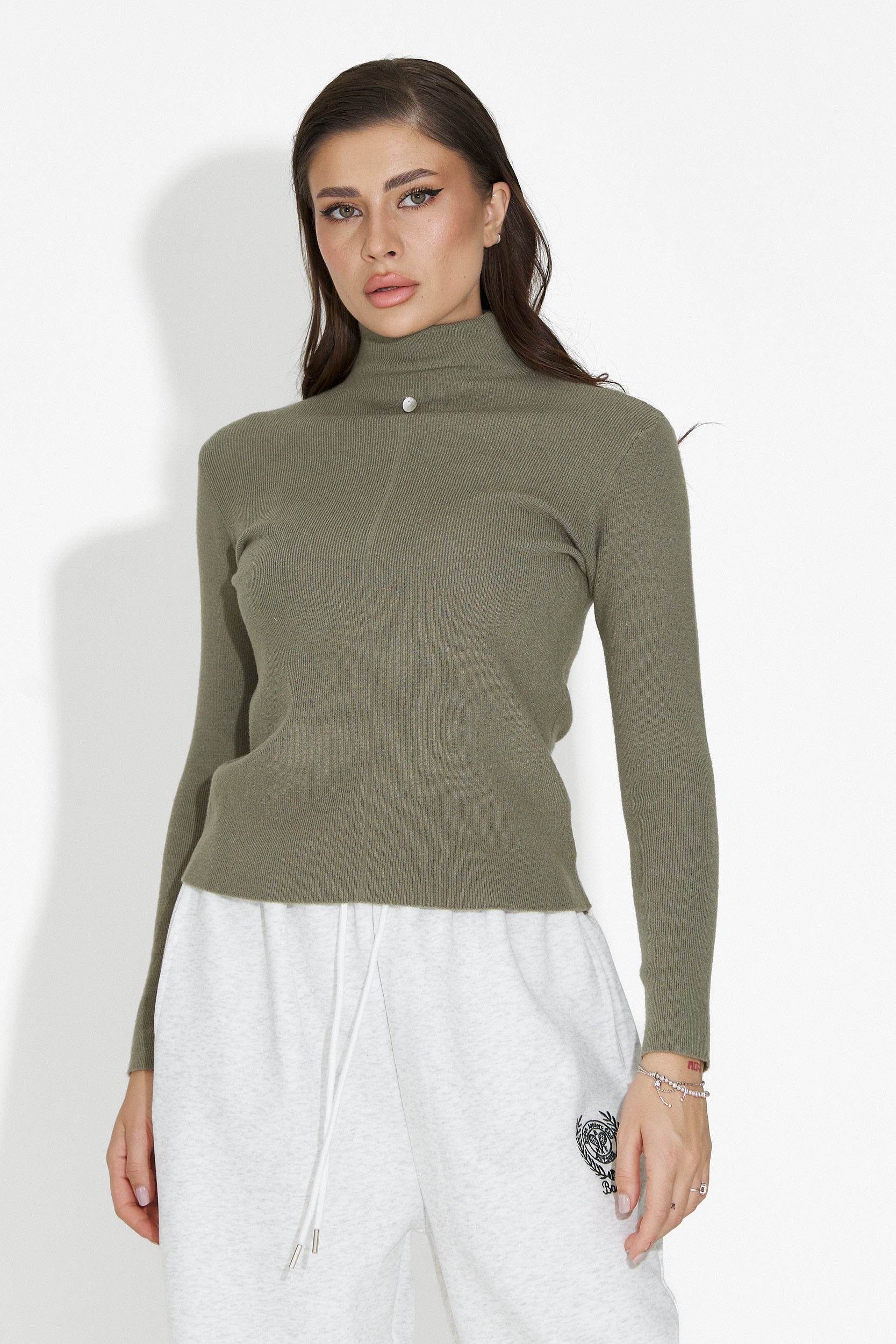 Laza Khaki Női Pulóver Invera Bogas