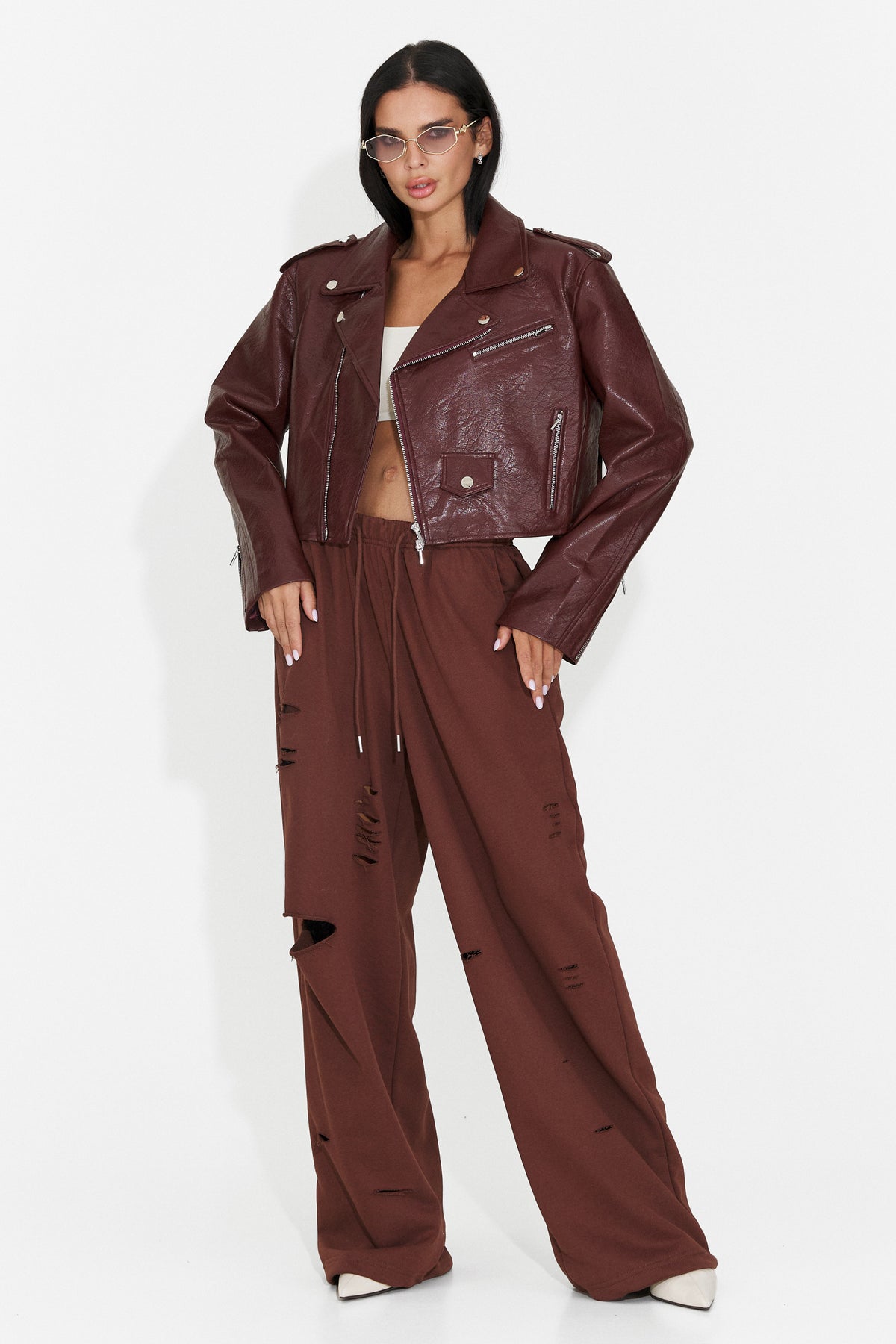Jacheta casual Burgundy Glimyra Bogas