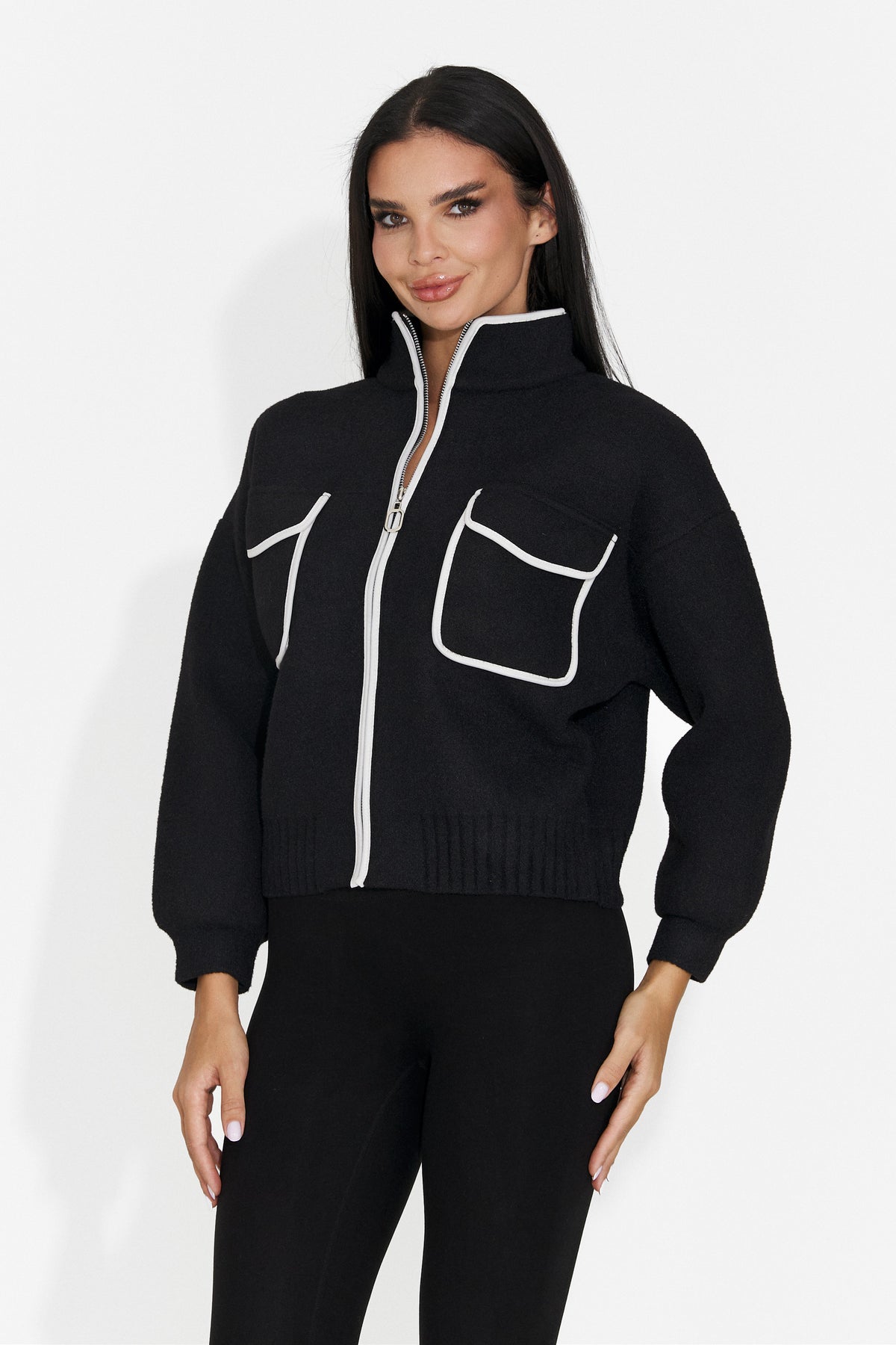 Jacheta casual neagra Hamilola Bogas