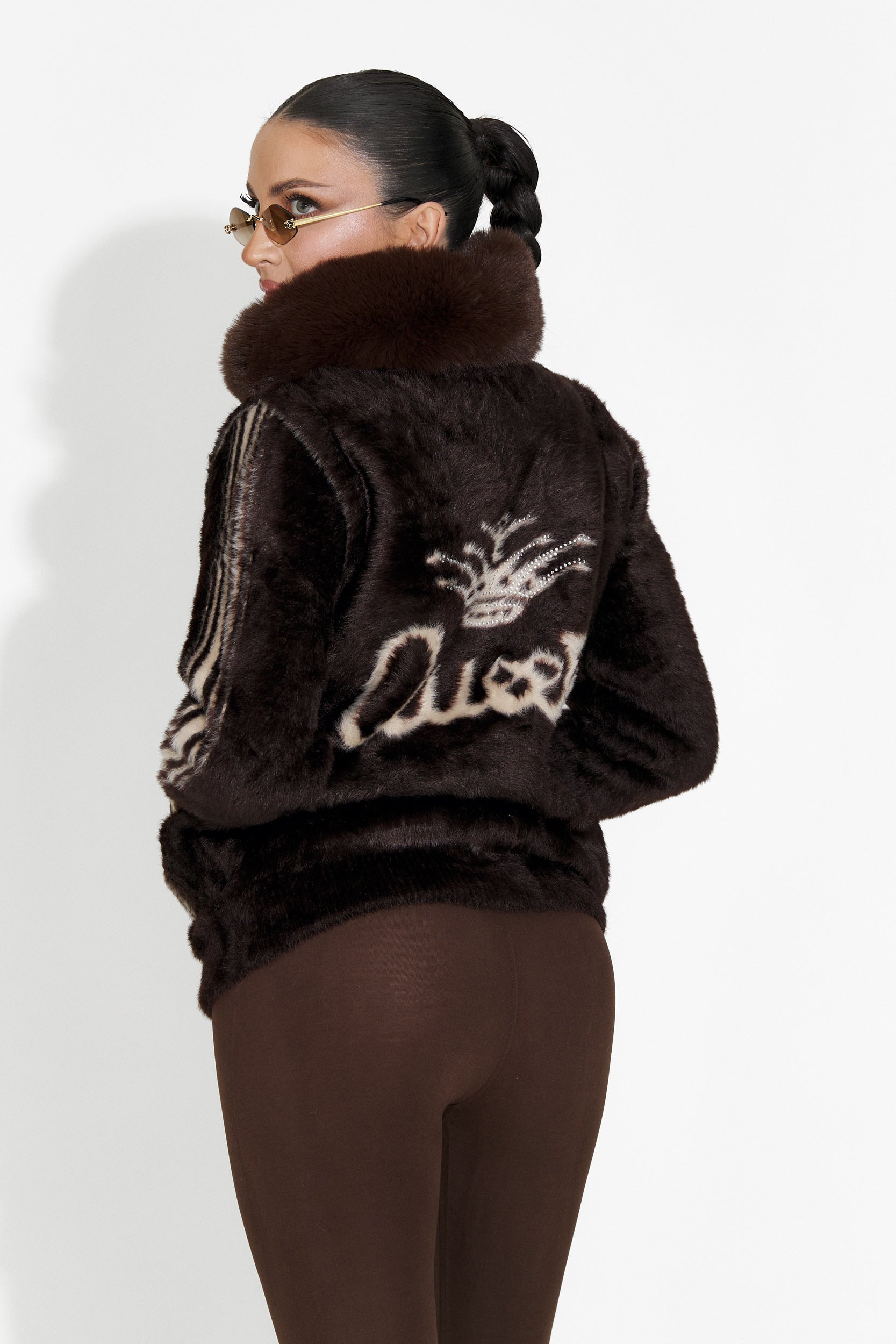 Valoria Bogas Casual Női Kabát 2 Oldalas Barna Bézs