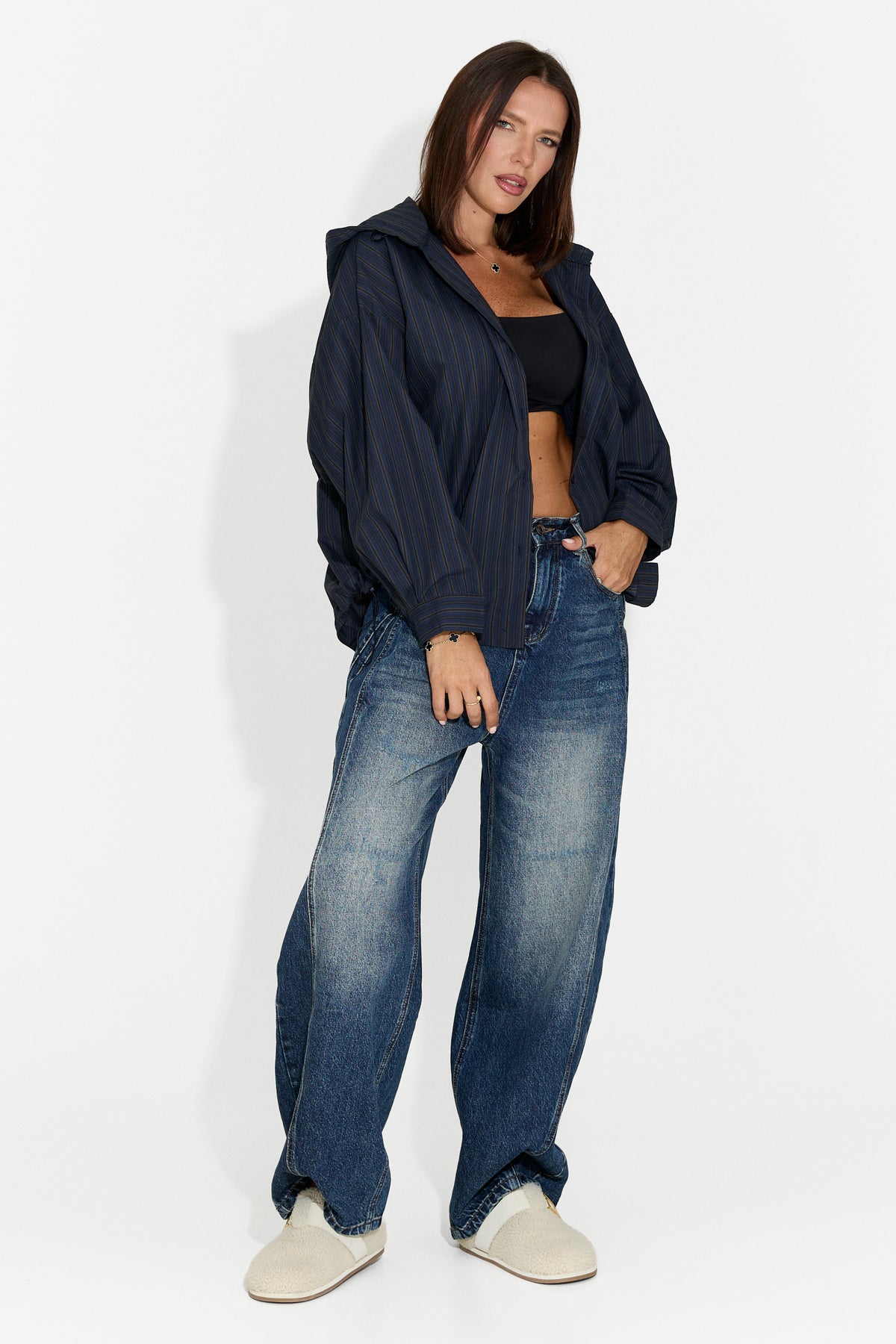 Jacheta dama casual bleumarin Bursanty Bogas
