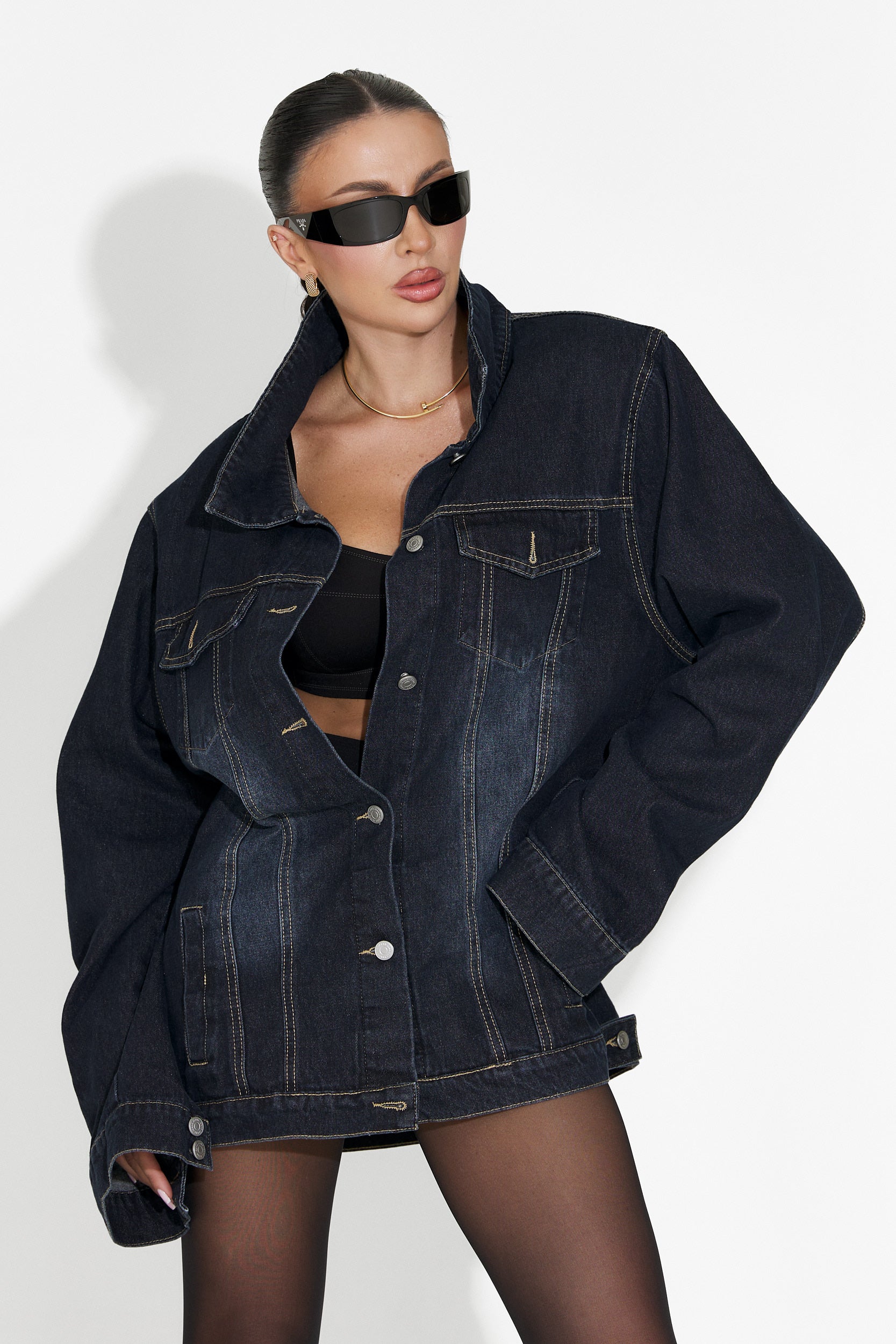 Hazelia Bogas Tengerészkék Casual Női Dzseki