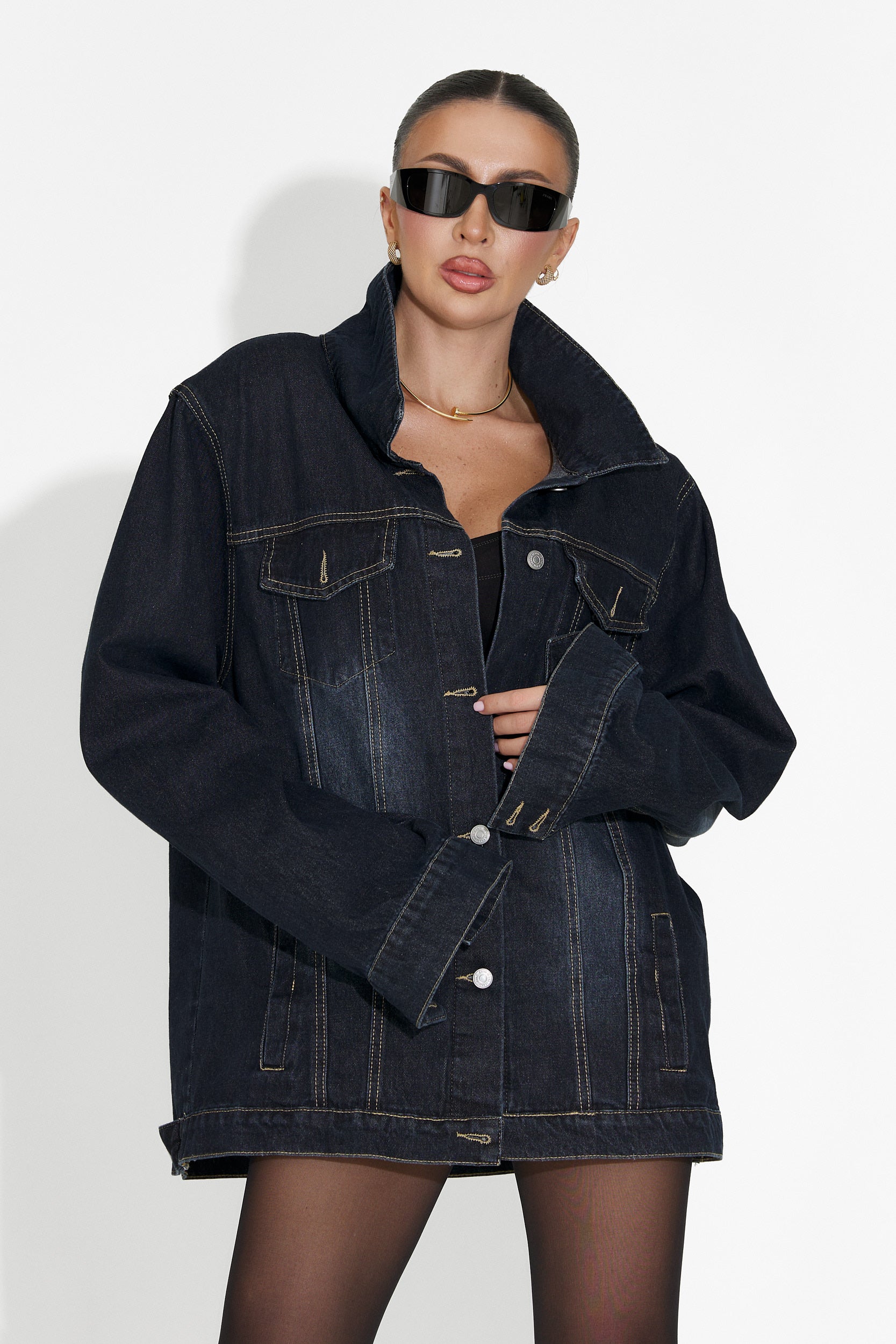 Hazelia Bogas Tengerészkék Casual Női Dzseki