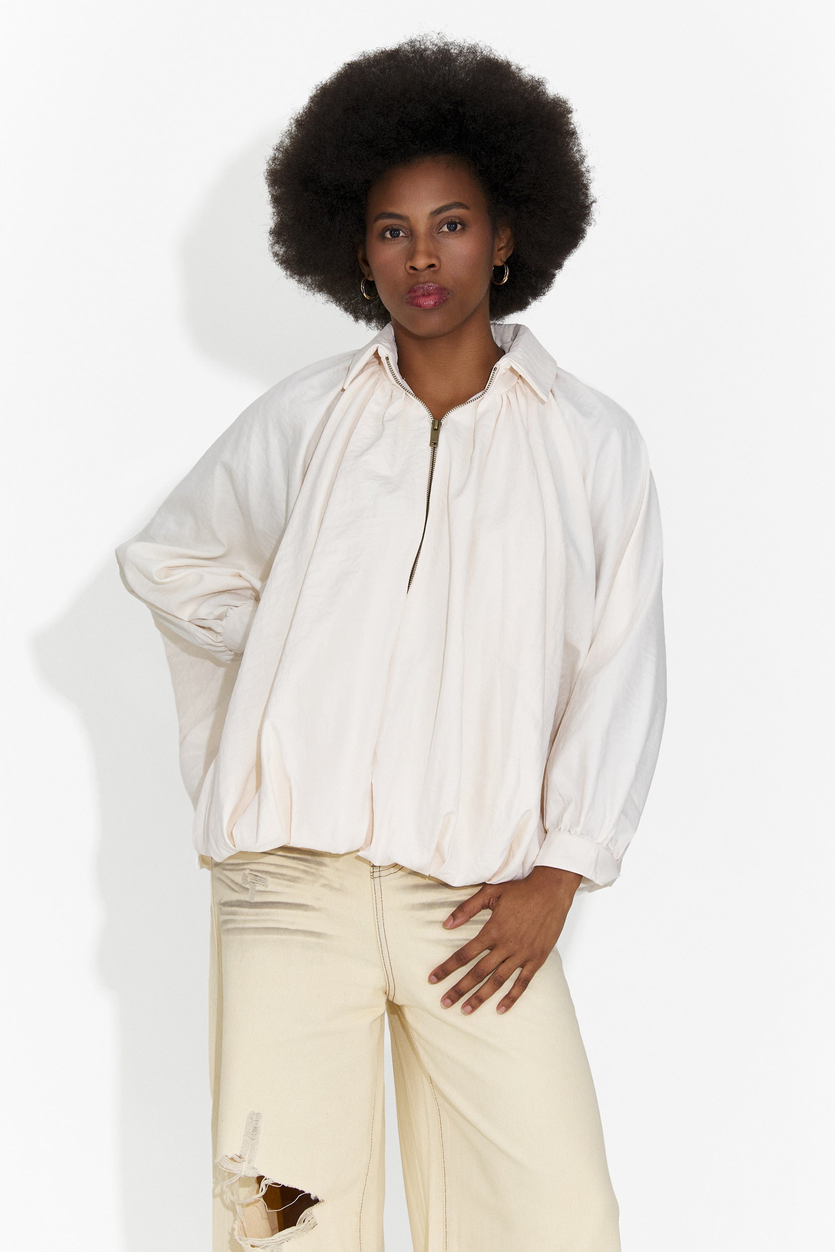 Yasminia Bogas Alkalmi Krém Színű Női Dzseki