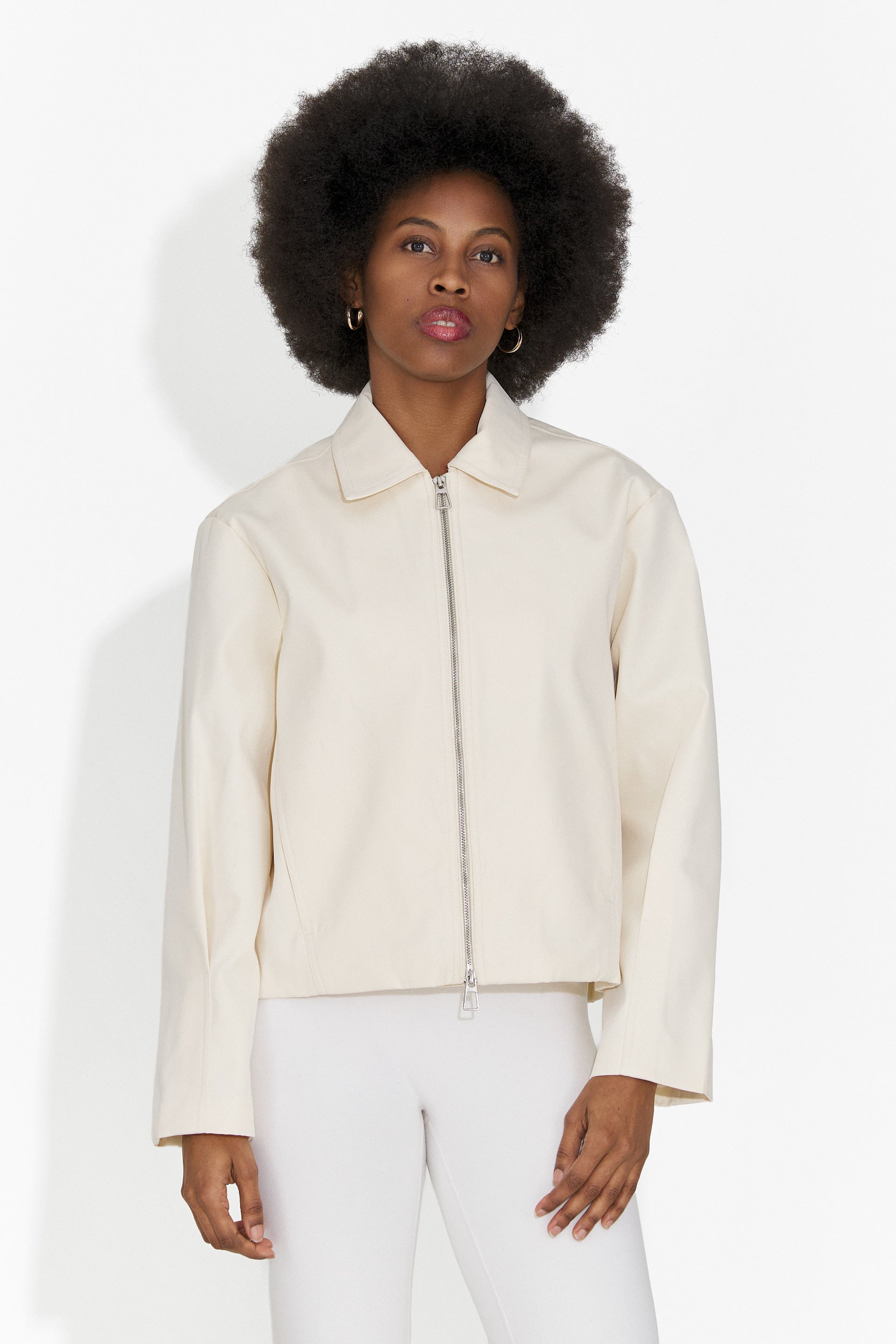 Comino Bogas Elegáns Krém Színű Női Kabát